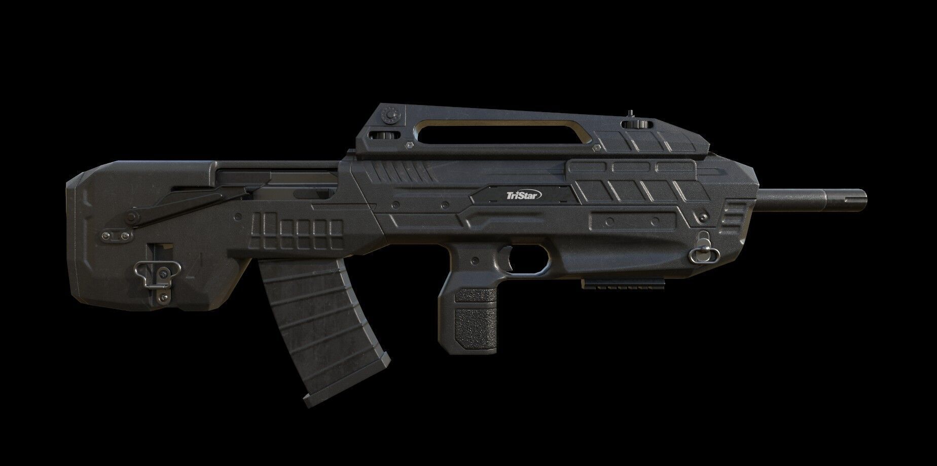 Tristar Compact Tactical Shotgun Low Poly Low-poly 3D model_3