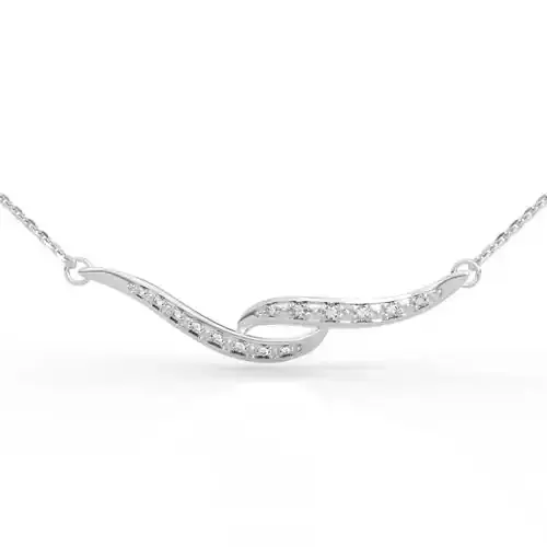 Wave Diamond Pendant Necklace