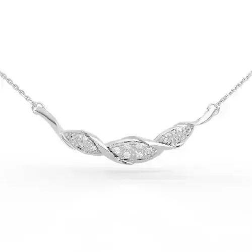 Twisted Leaf Diamond Necklace