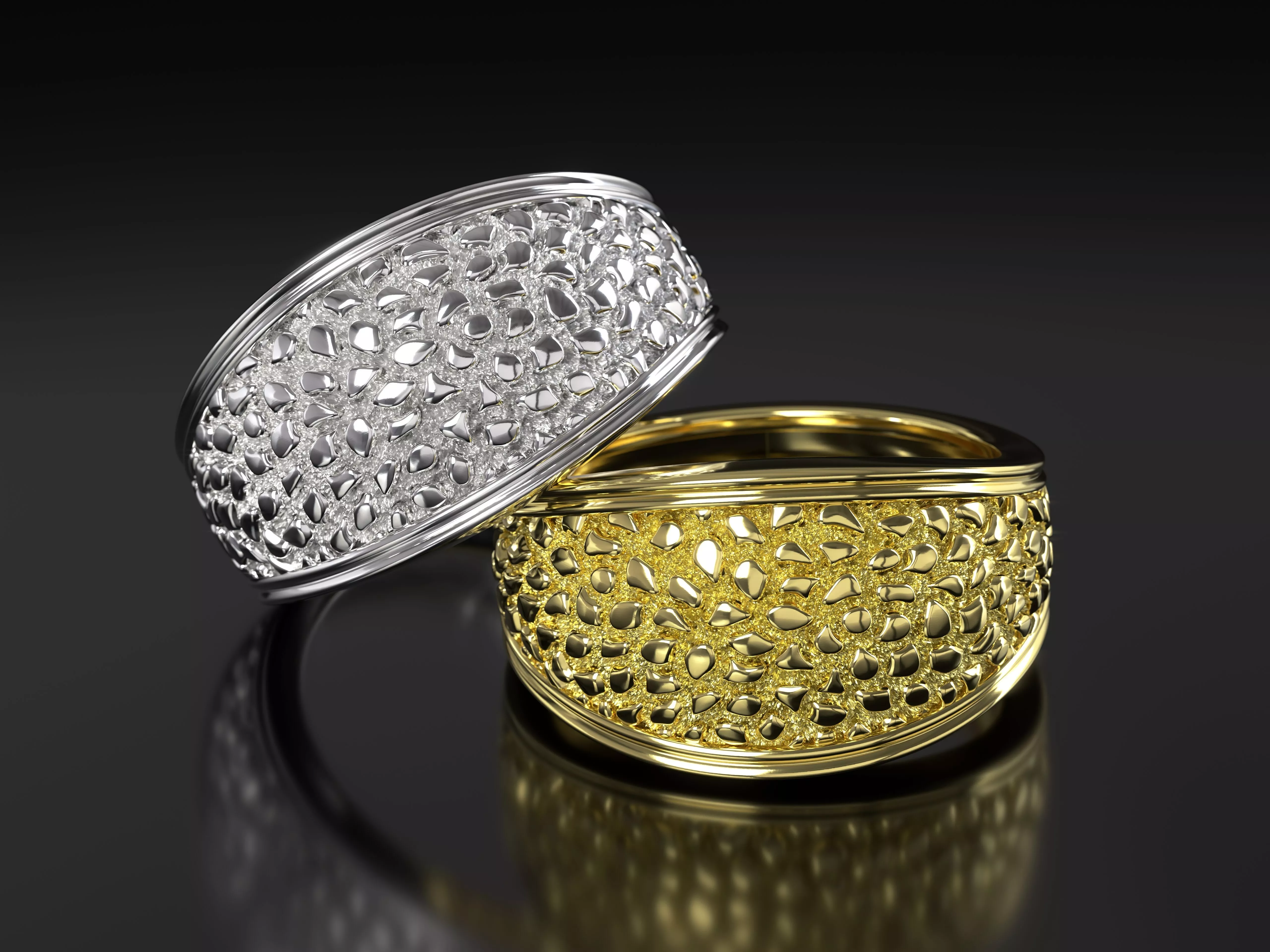 Cobblestone Style Ring 3D print model