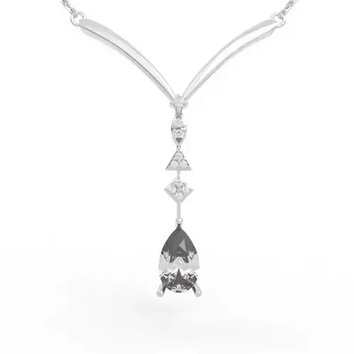 Stunning Pear Drop Diamond Gem Necklace 3D print model