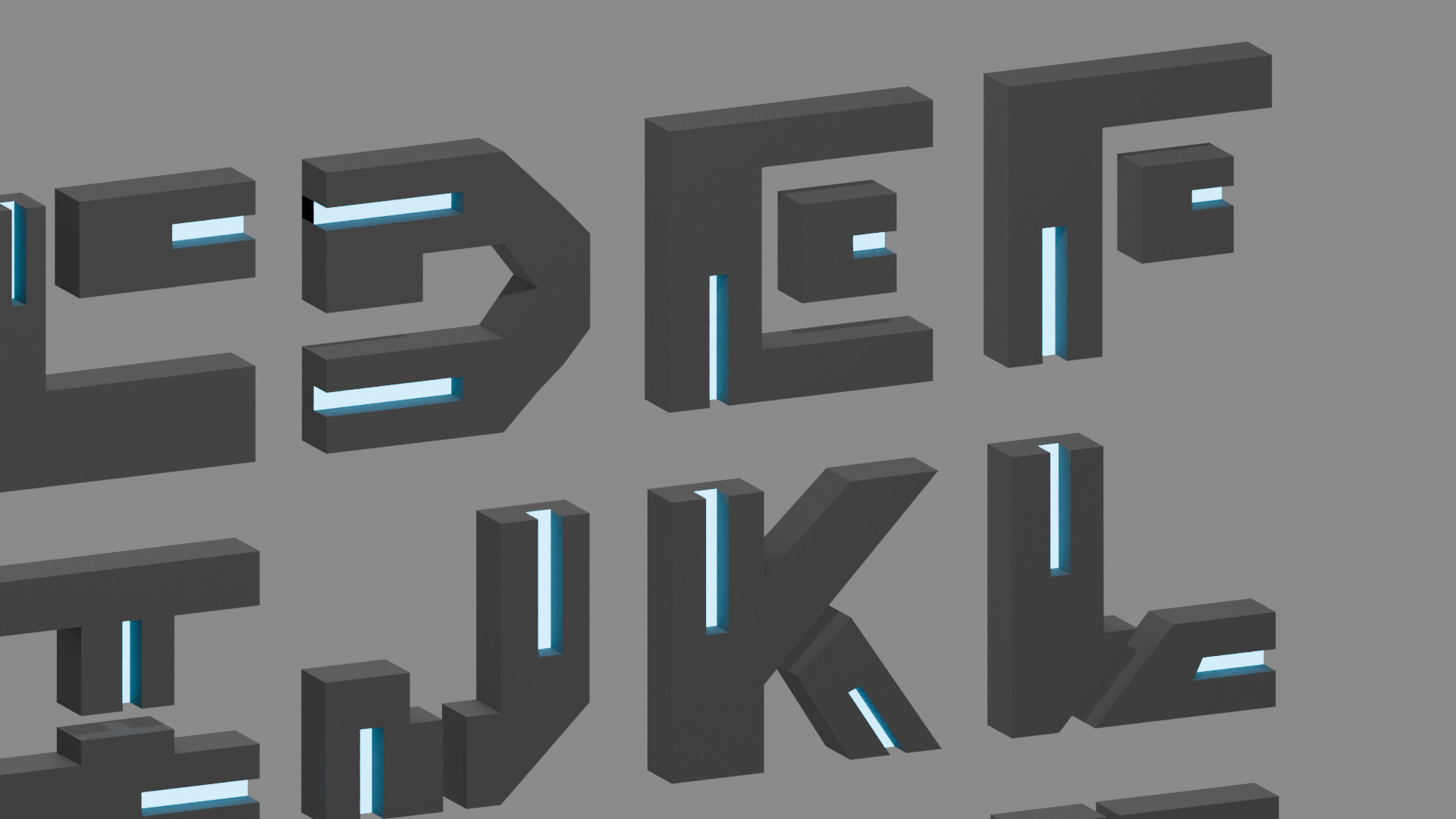 Cyberpunk 3D Alphabet Vol 01 Neon Only Low-poly 3D model_5