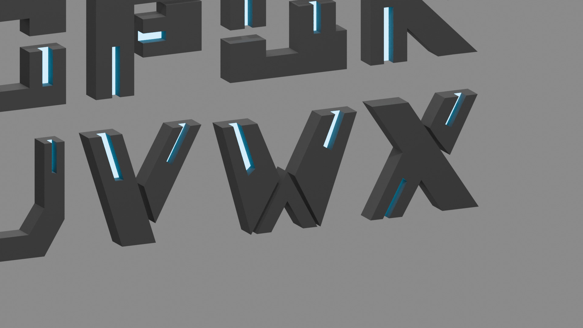 Cyberpunk 3D Alphabet Vol 01 Neon Only Low-poly 3D model_9