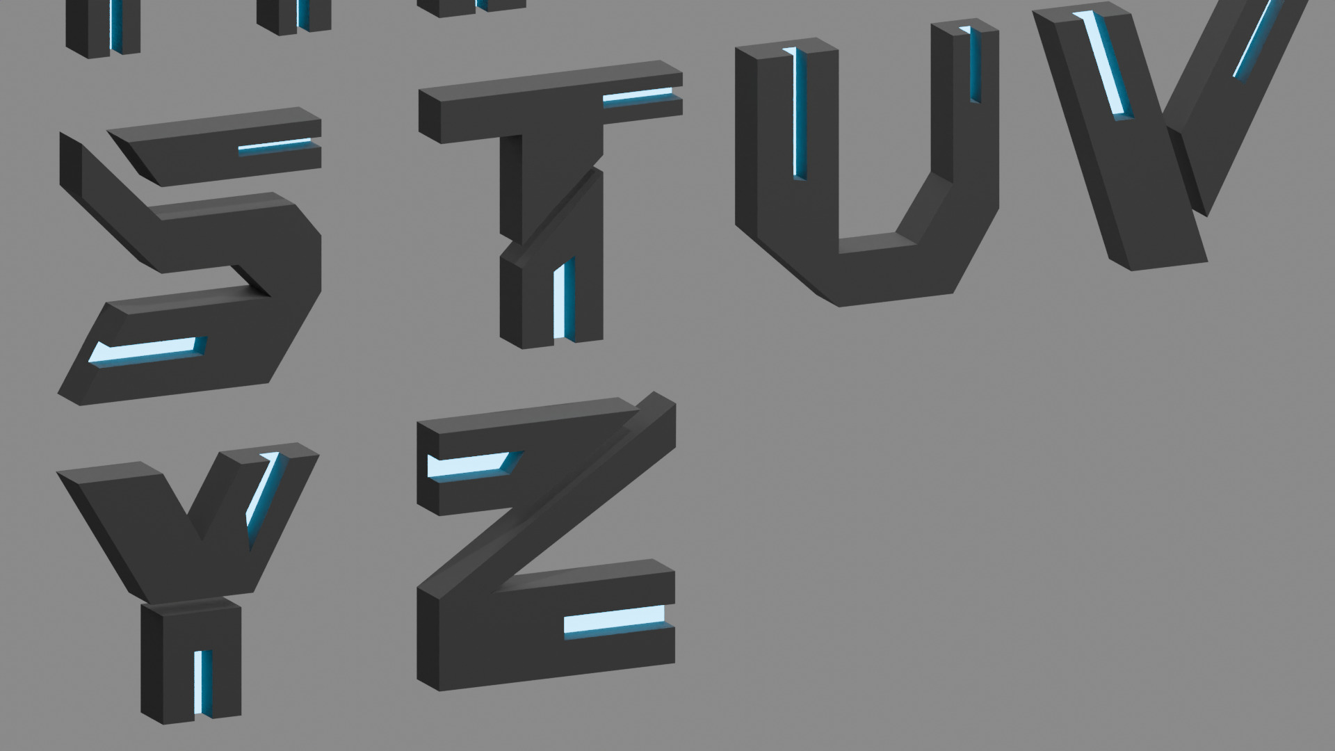 Cyberpunk 3D Alphabet Vol 01 Neon Only Low-poly 3D model_8