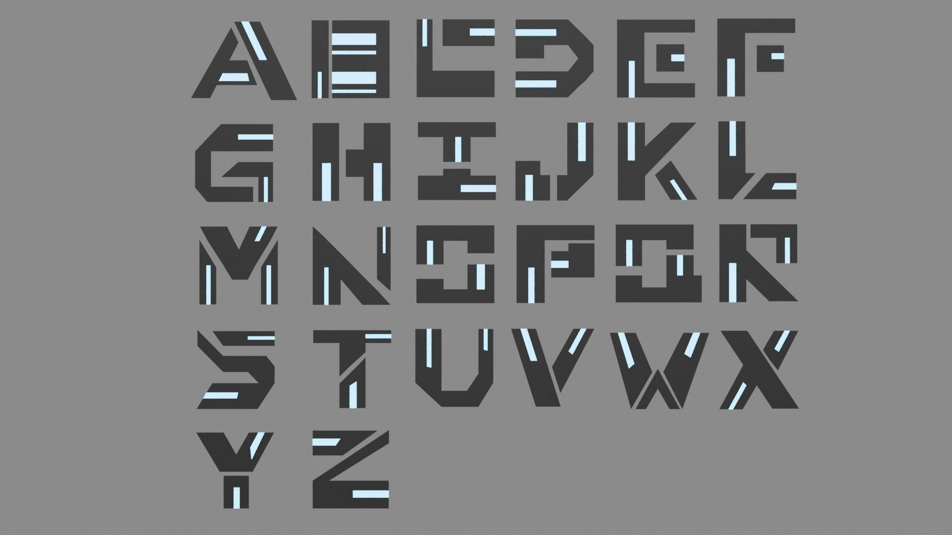 Cyberpunk 3D Alphabet Vol 01 Neon Only Low-poly 3D model_3