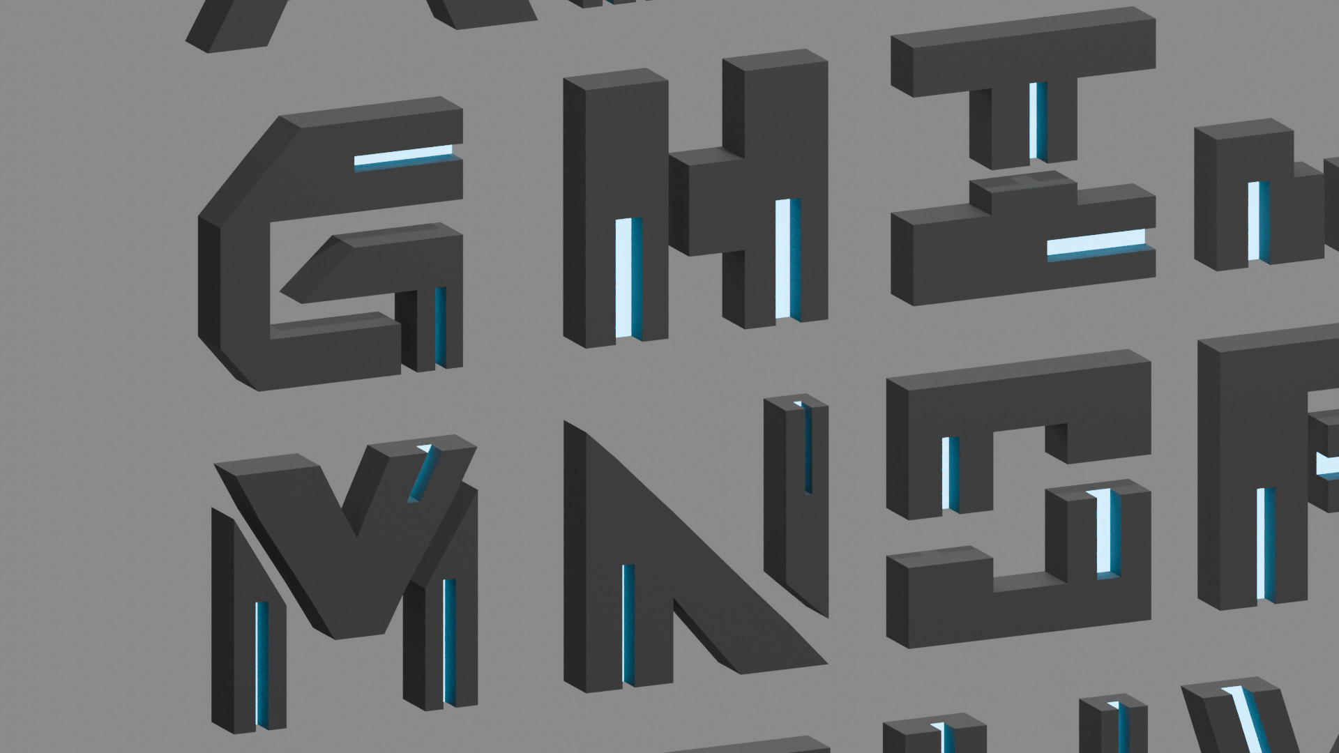 Cyberpunk 3D Alphabet Vol 01 Neon Only Low-poly 3D model_6