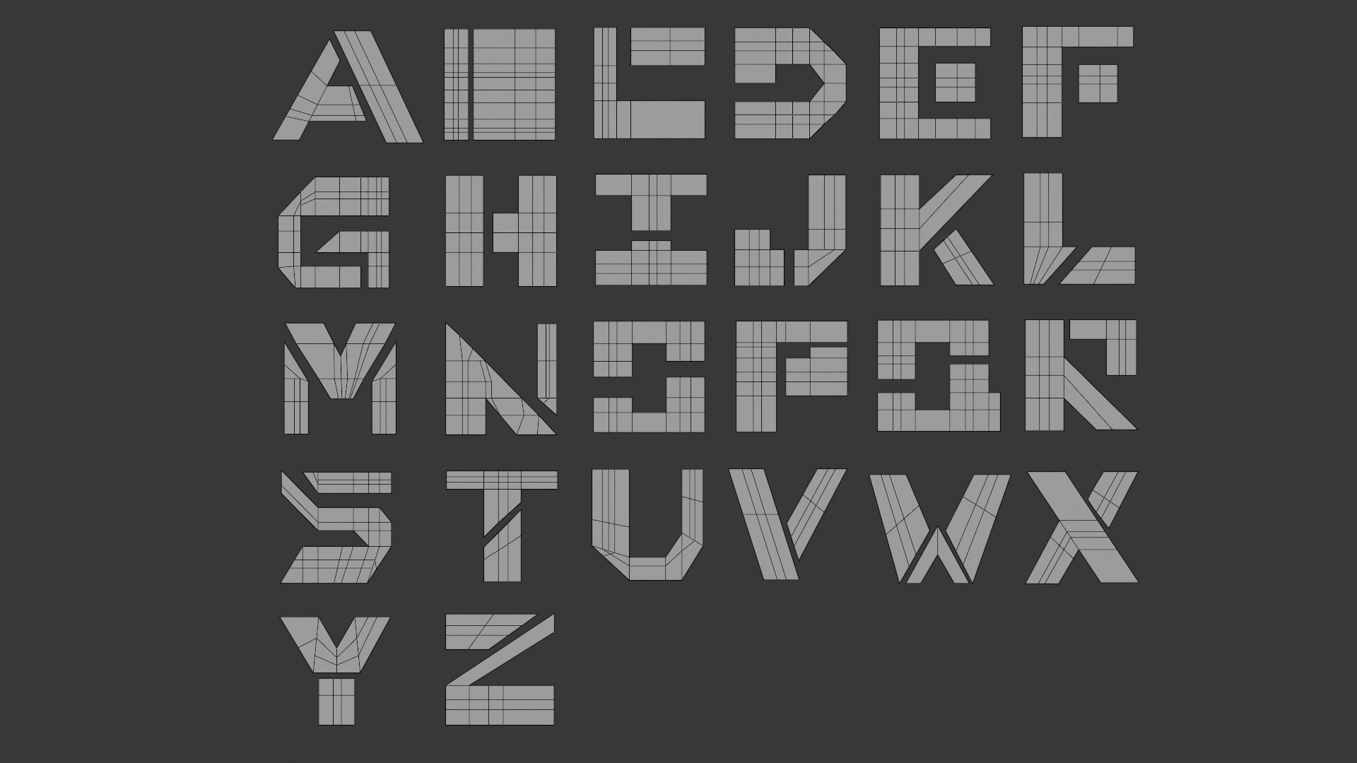 Cyberpunk 3D Alphabet Vol 01 Neon Only Low-poly 3D model_10