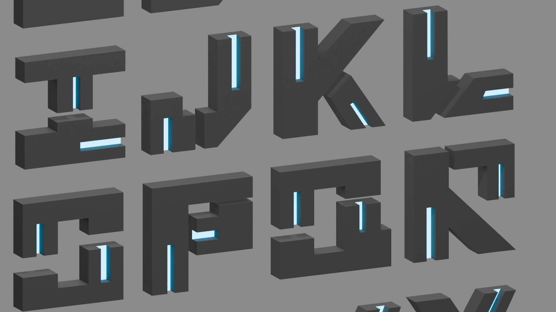 Cyberpunk 3D Alphabet Vol 01 Neon Only Low-poly 3D model_7