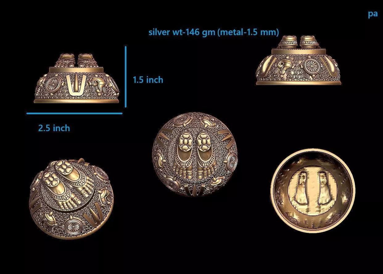 Tirupati Balaji Paduka 3D print model_0