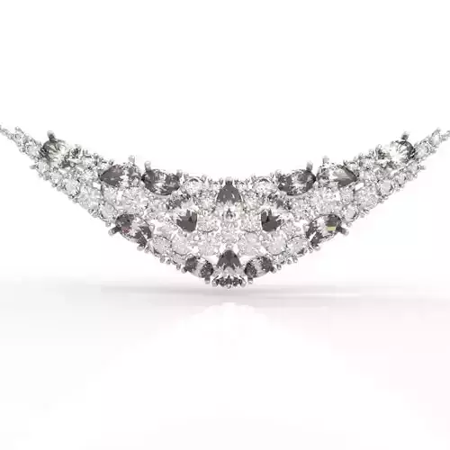 Spectacular Crescent Gem Necklace 