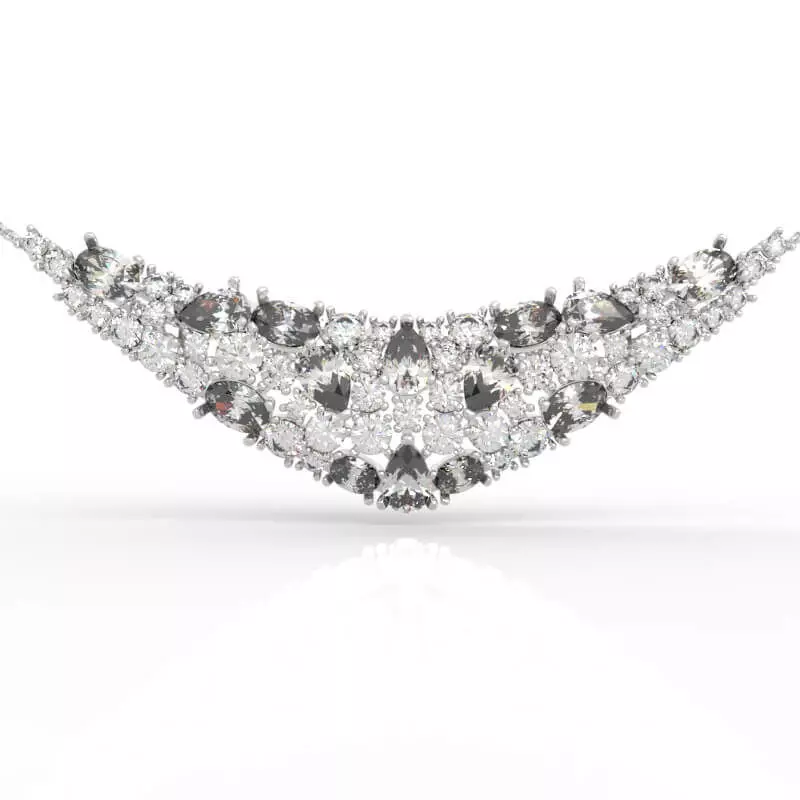 Spectacular Crescent Gem Necklace 3D print model