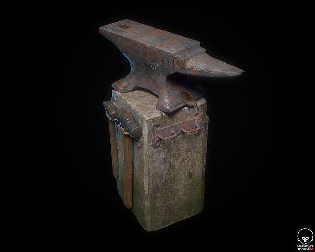 3d practice anvil Low-poly 3D model