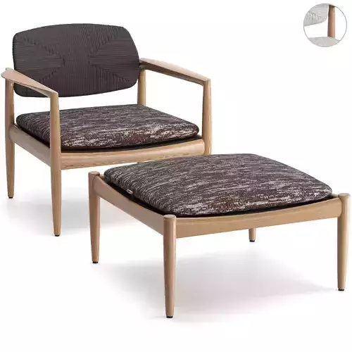 Yoko Cord Outdoor Armchair 3D model