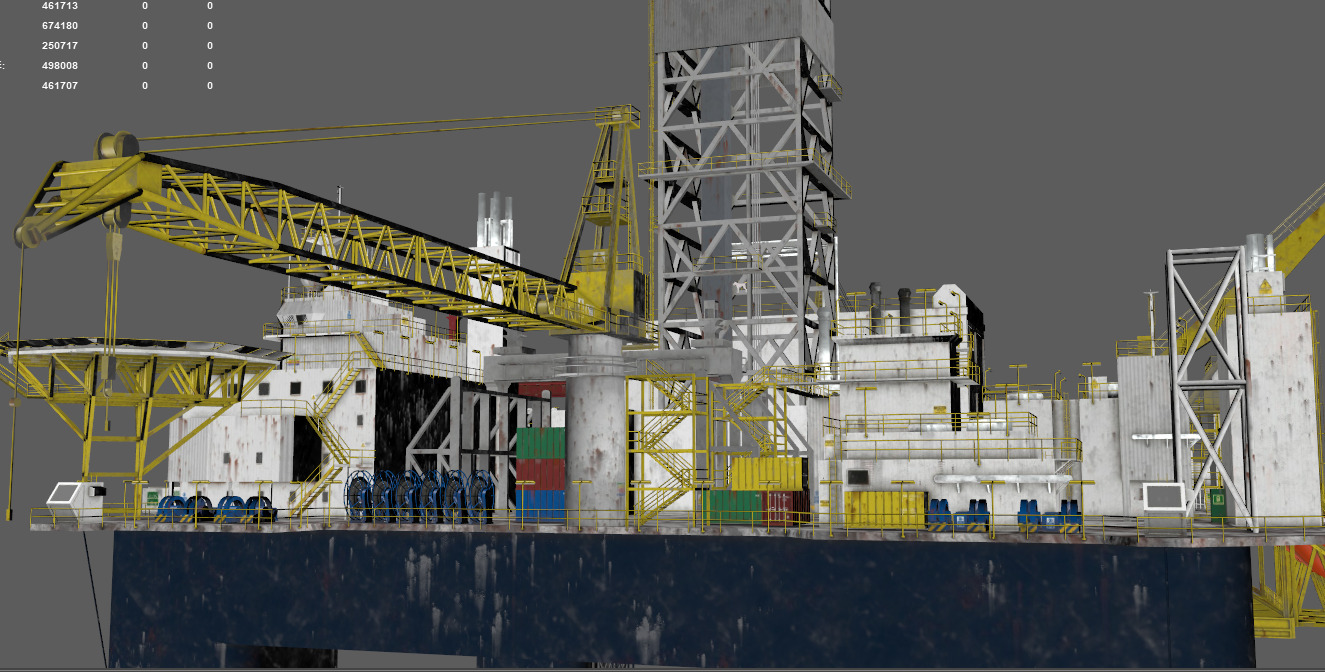 Industrial building platform crane oil well platform Low-poly 3D model_3