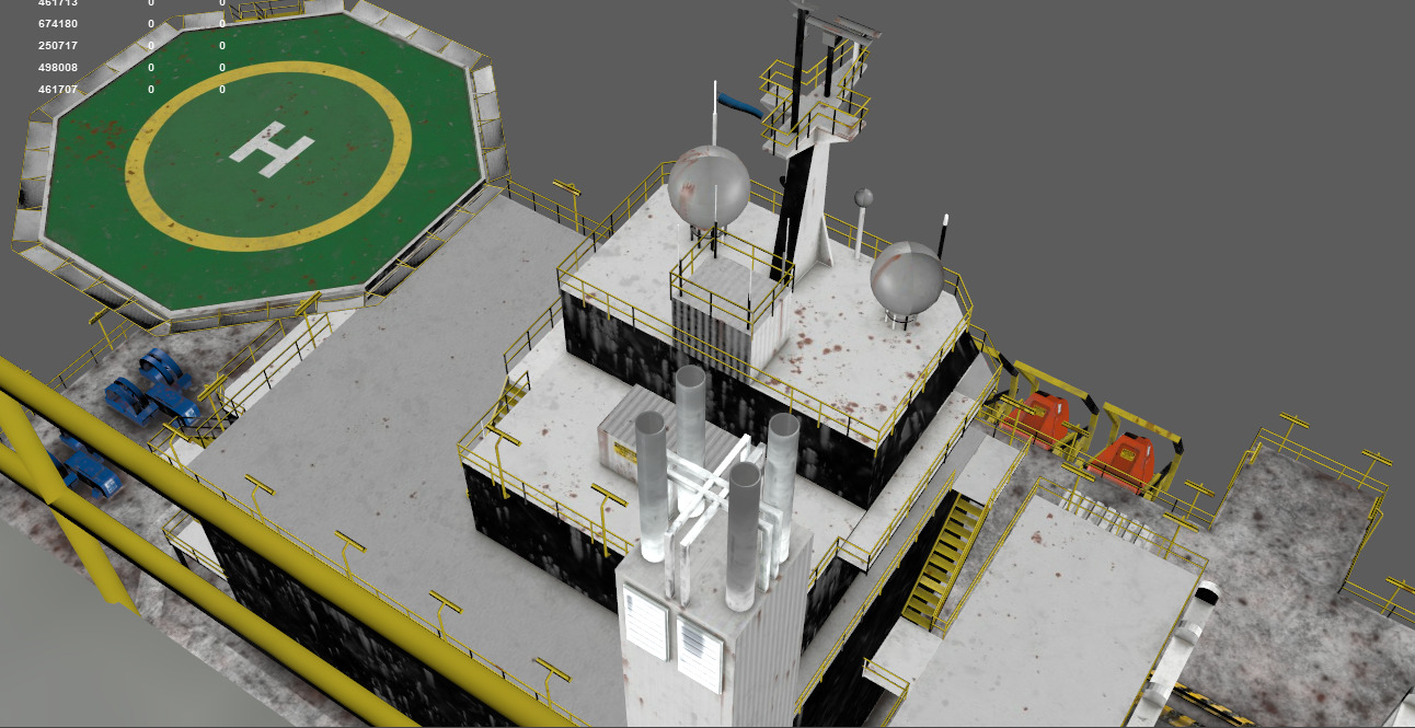 Industrial building platform crane oil well platform Low-poly 3D model_4