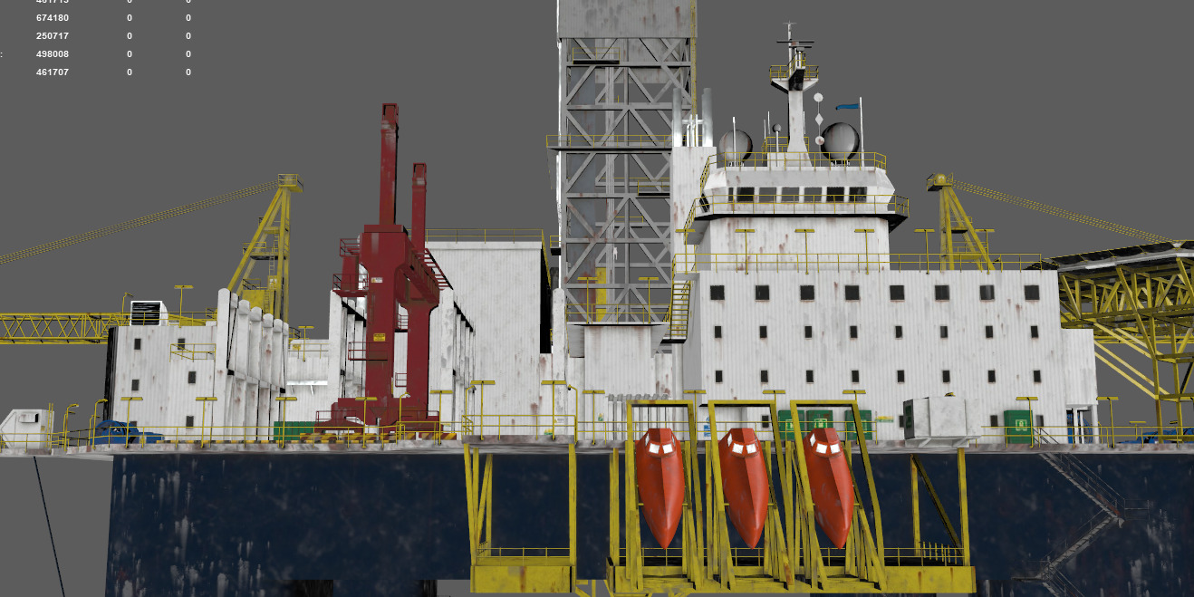 Industrial building platform crane oil well platform Low-poly 3D model_2