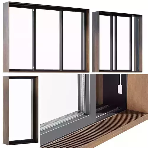 Panoramic glazing windows 008  Low-poly 3D model