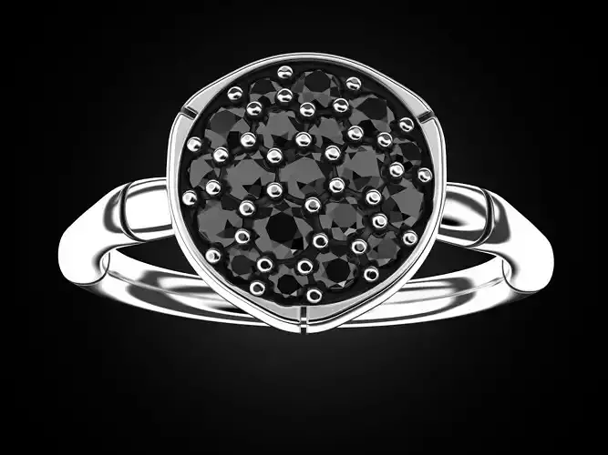 Bamboo and Onyx Diamond Ring 802