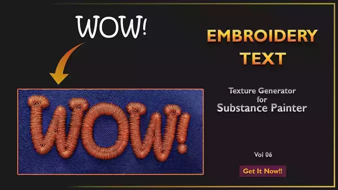Text to Embroidery Generator for Substance Painter