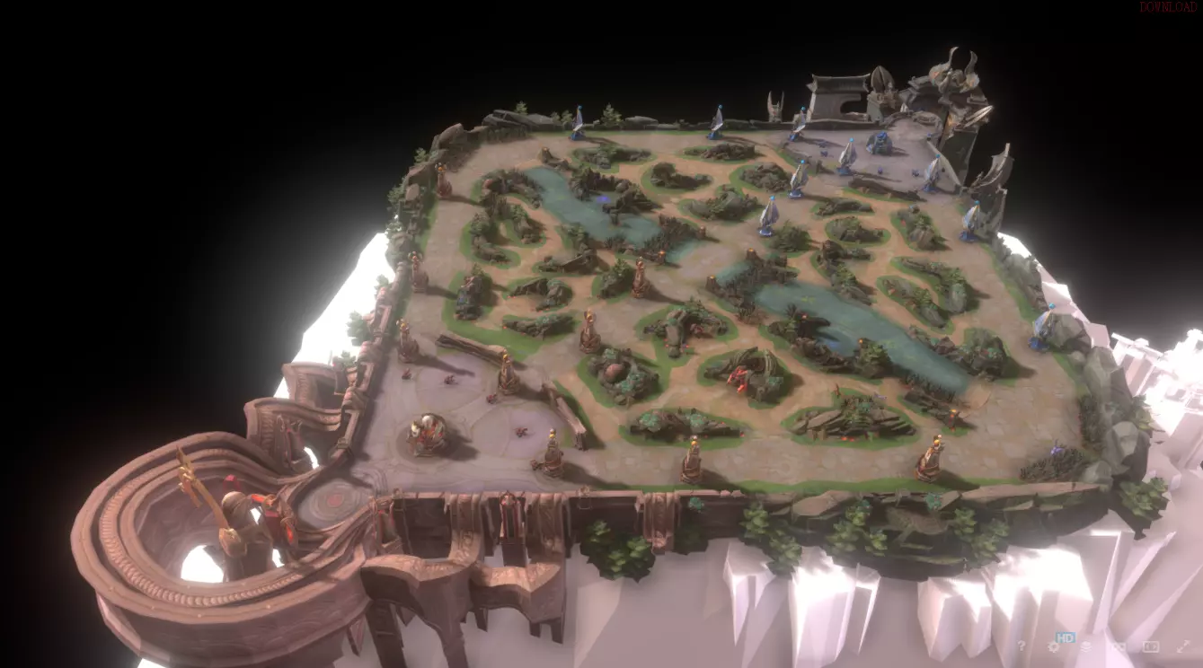 Summoner Canyon League of Legends King of Glory Map Low-poly 3D model_0