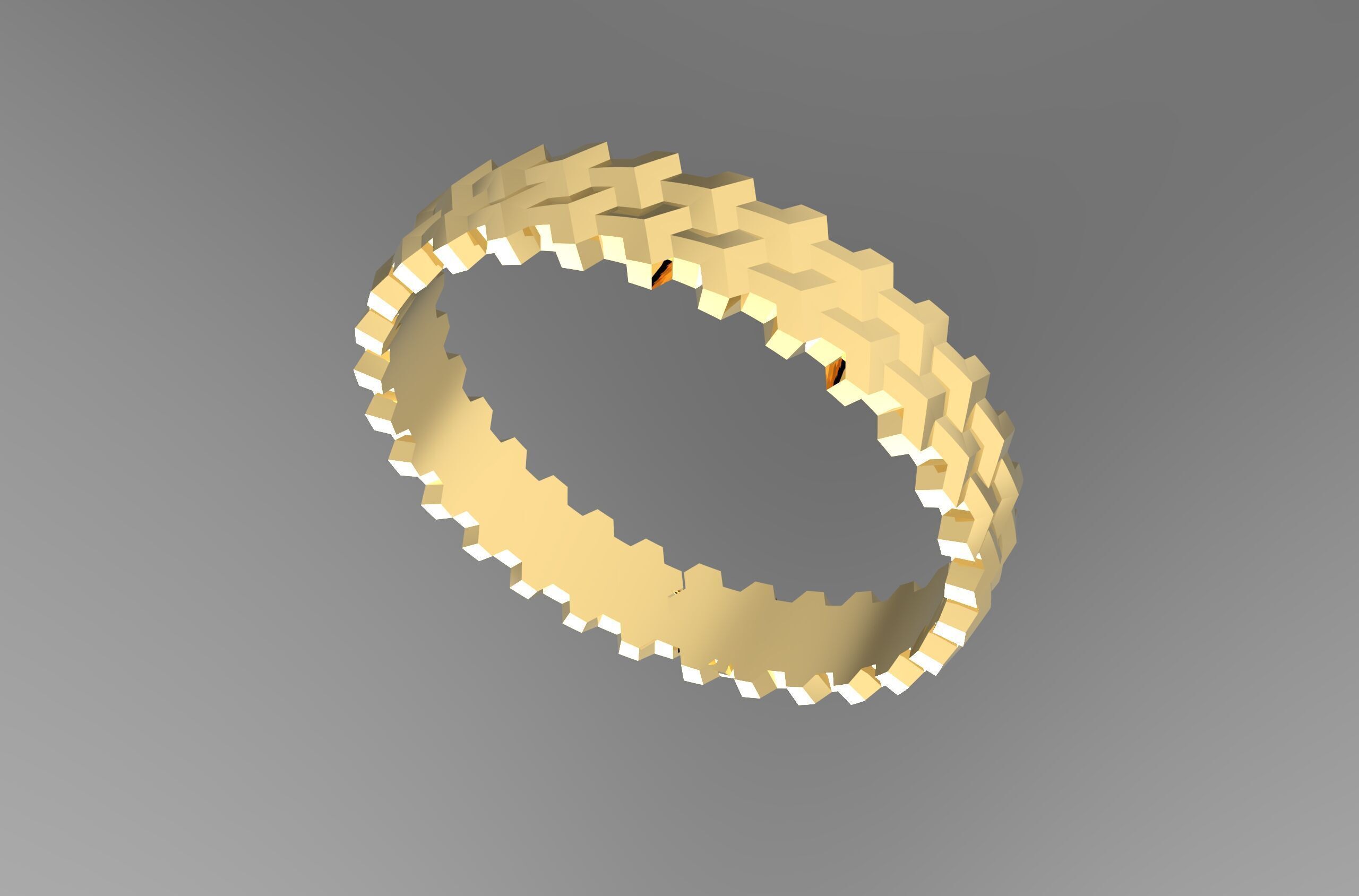 Armored Cube Illusioned Double row Bracelet 3D print model_1