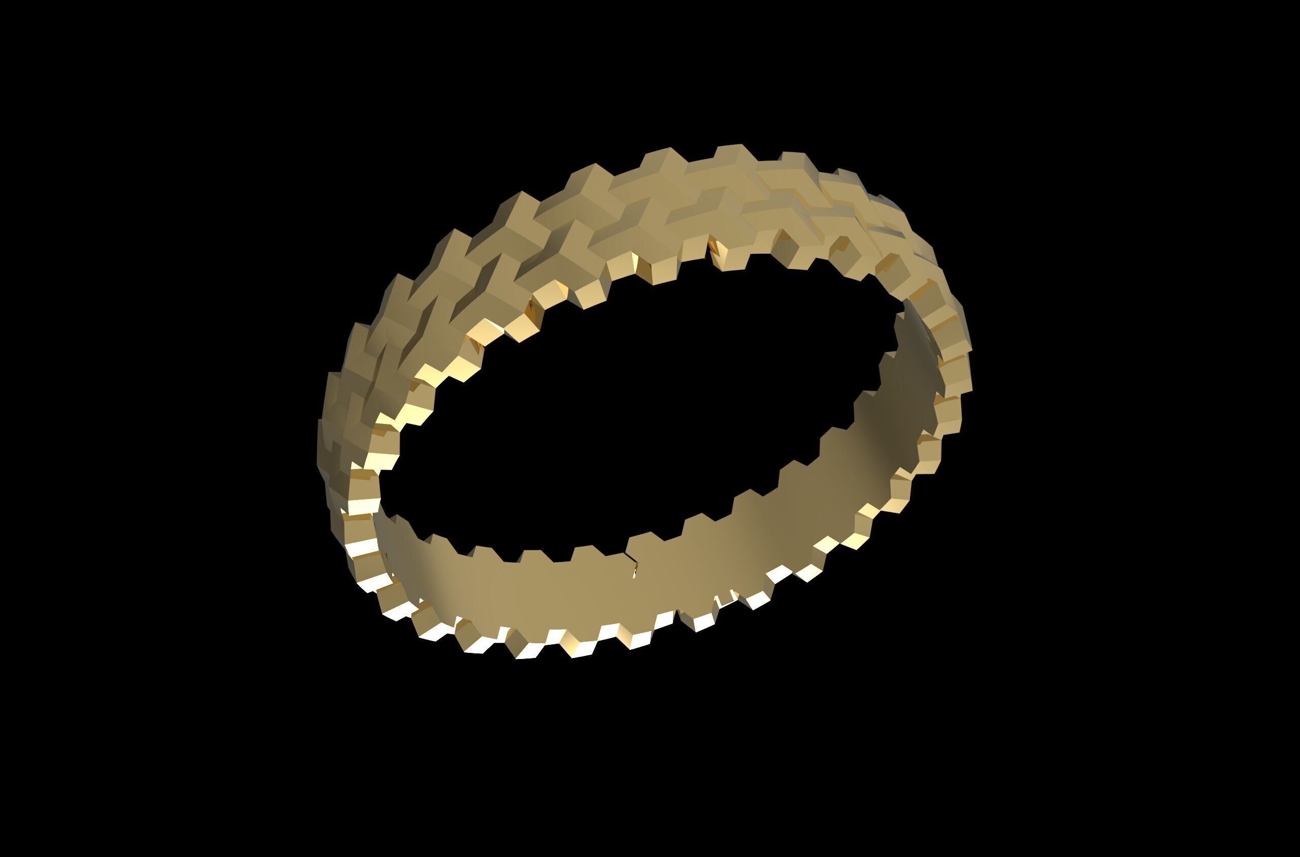 Armored Cube Illusioned Double row Bracelet 3D print model_7