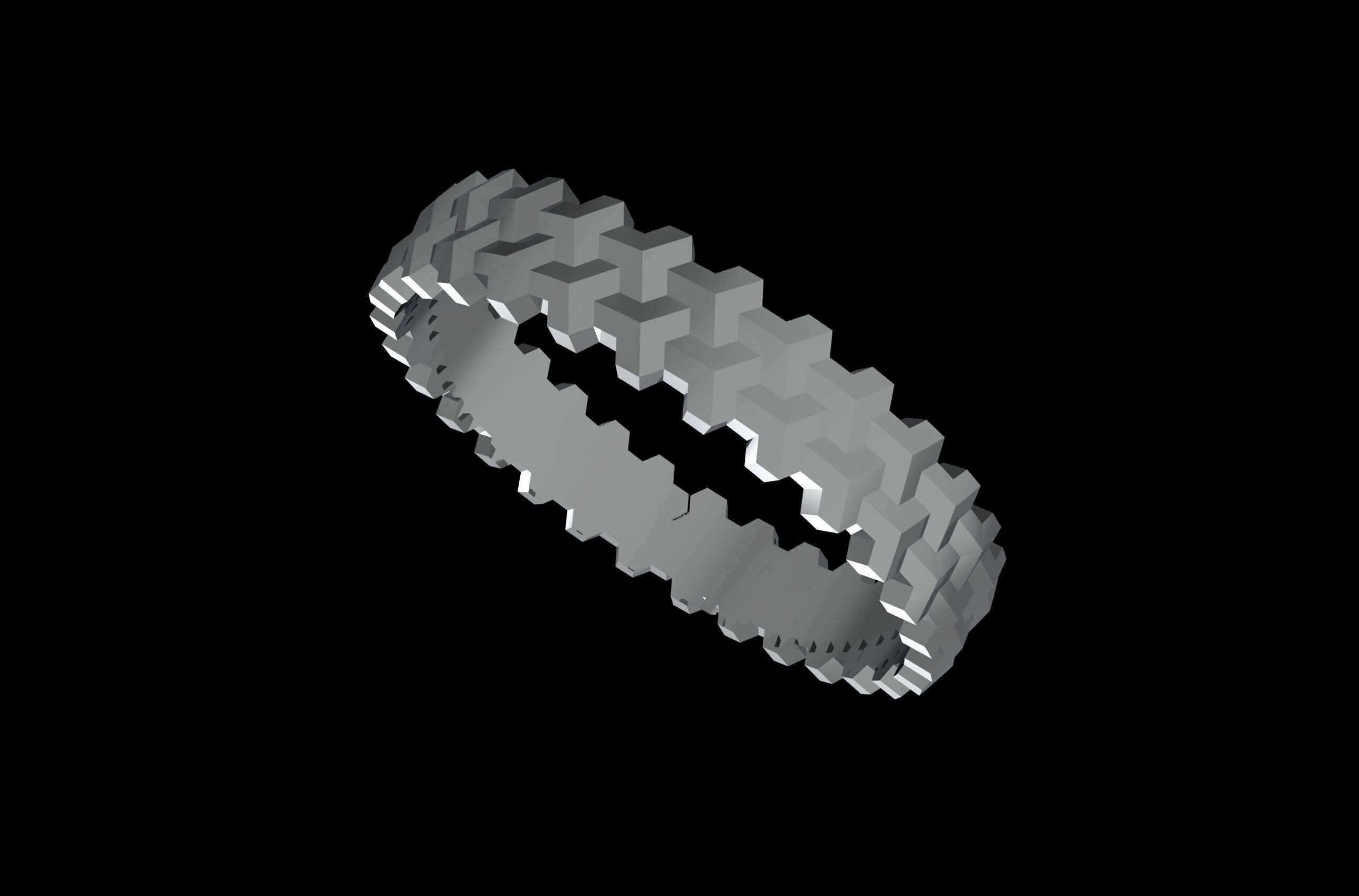 Armored Cube Illusioned Double row Bracelet 3D print model_4