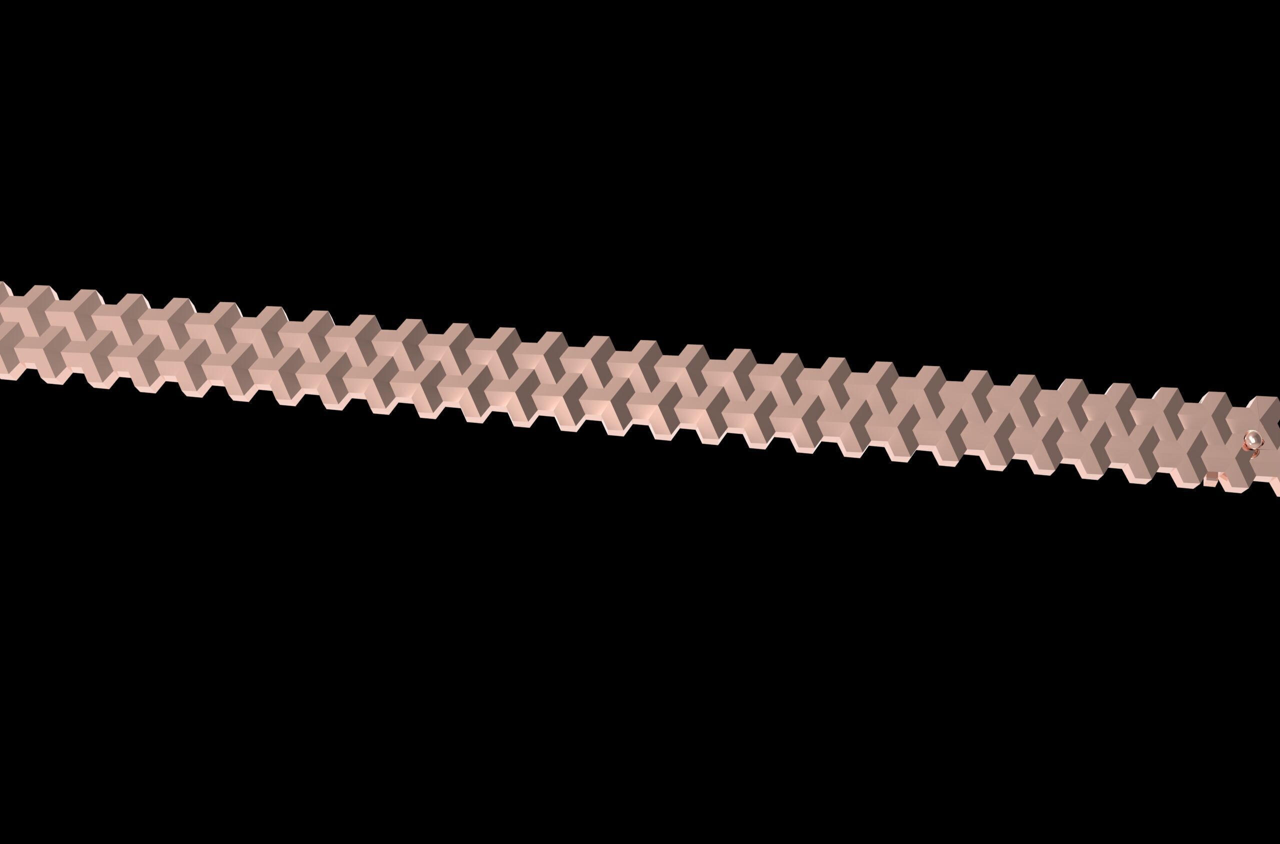 Armored Cube Illusioned Double row Bracelet 3D print model_10