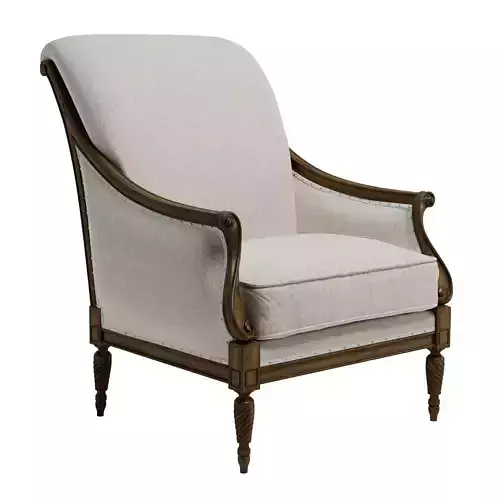 Hardwood Accent Chair Ivory