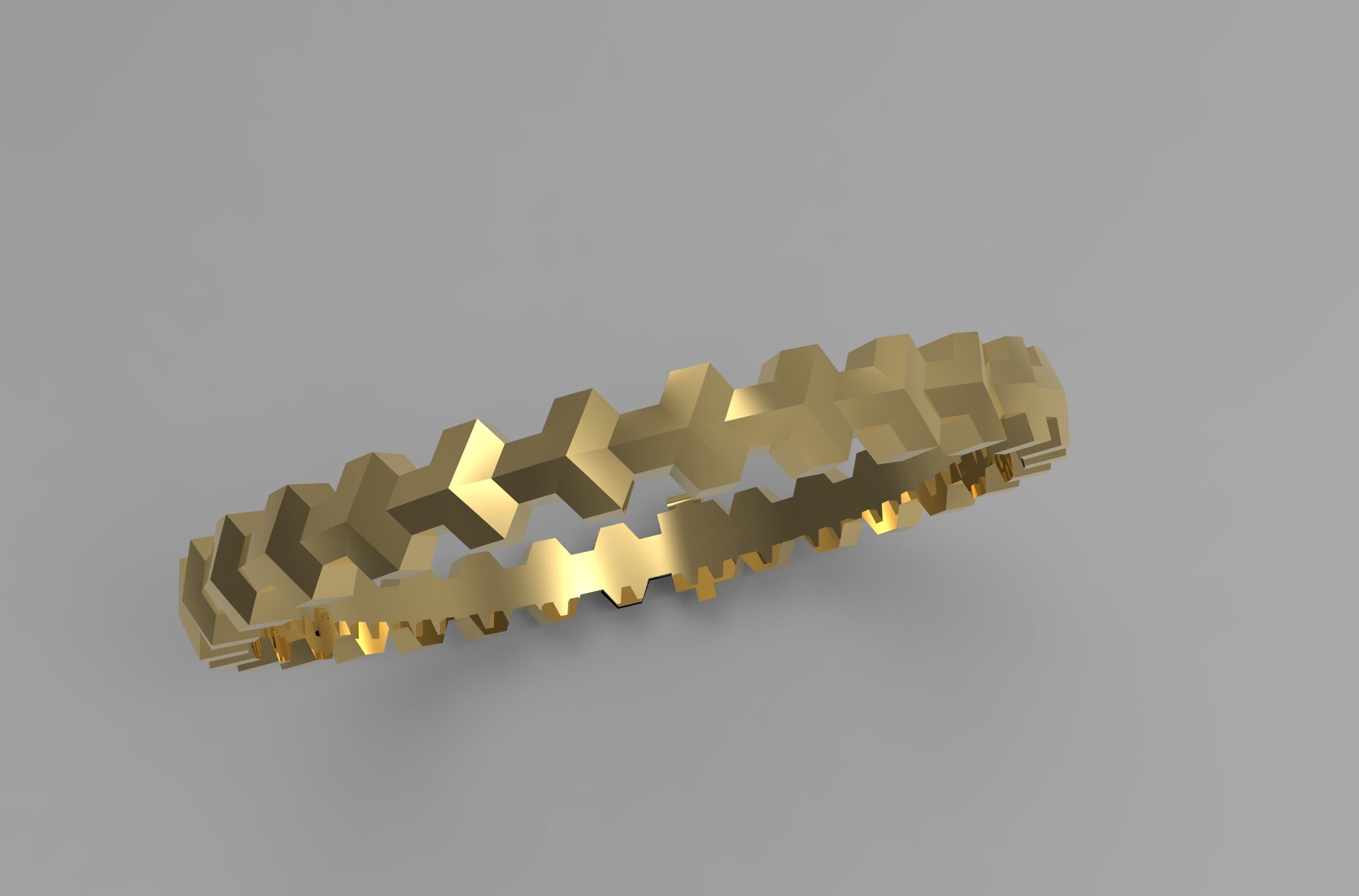 Armored Cube Illusioned Single row Bracelet 3D print model_11