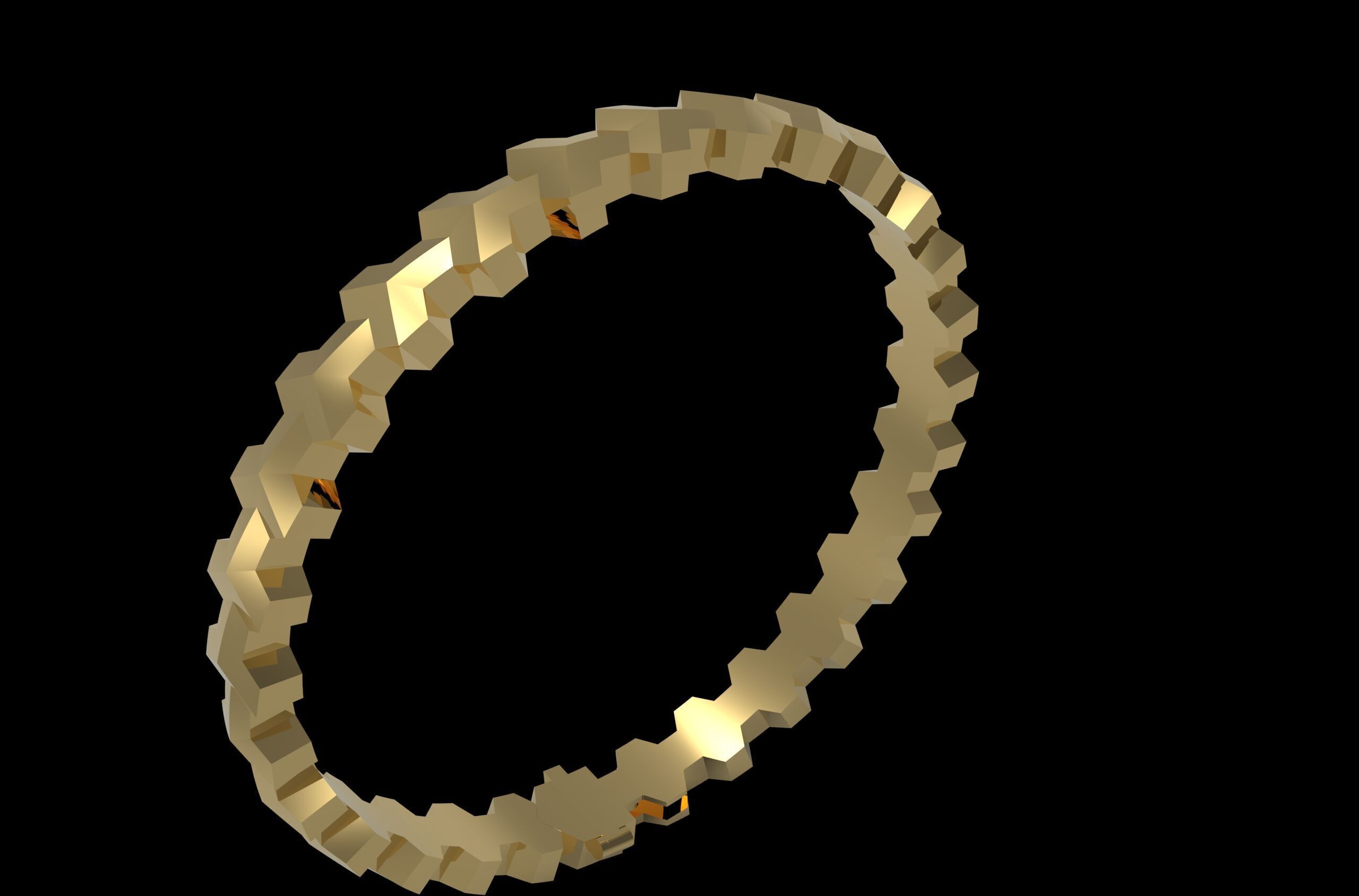 Armored Cube Illusioned Single row Bracelet 3D print model_4