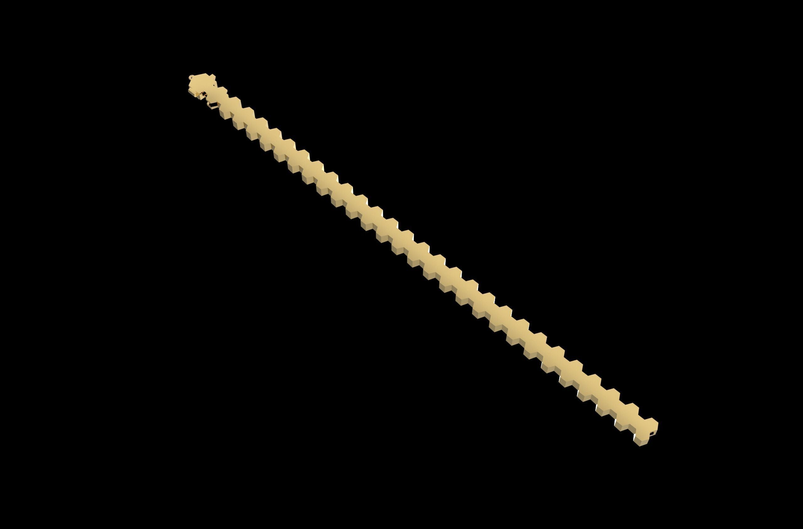 Armored Cube Illusioned Single row Bracelet 3D print model_12