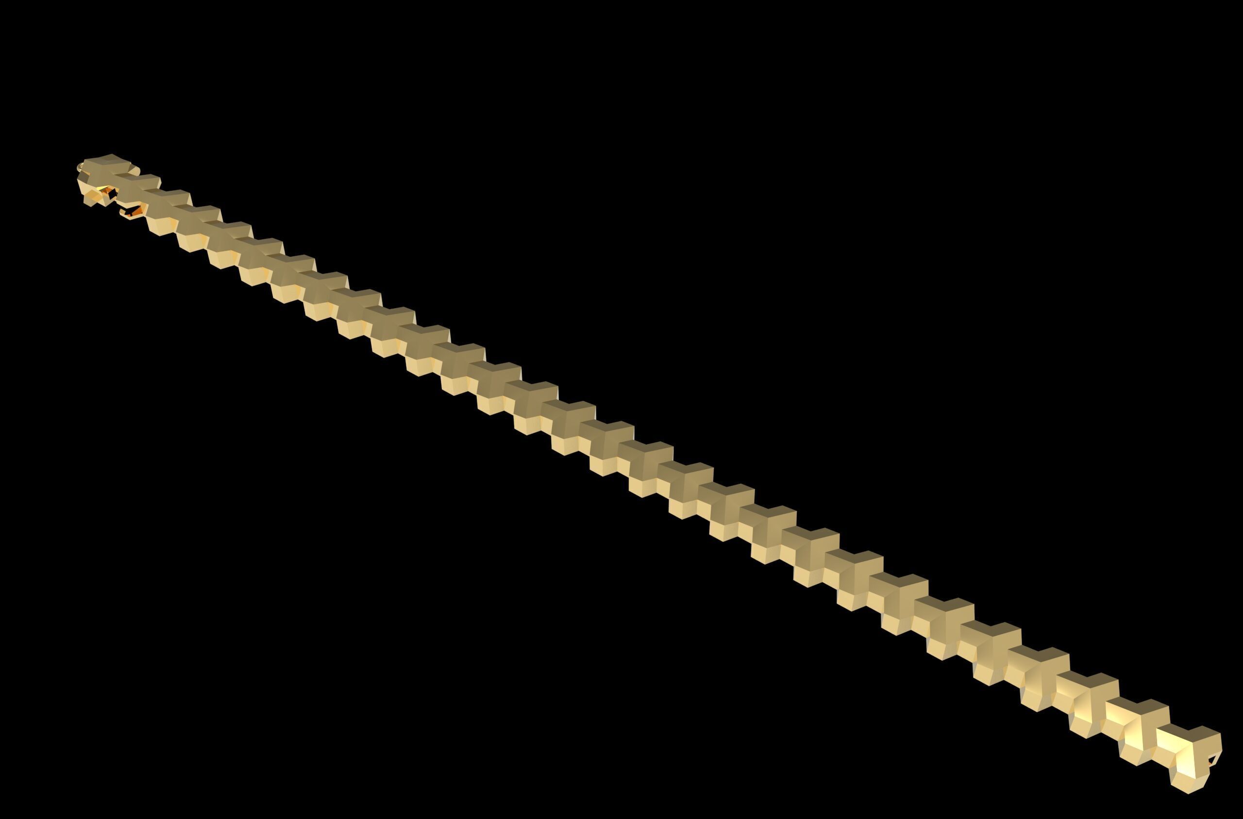 Armored Cube Illusioned Single row Bracelet 3D print model_10