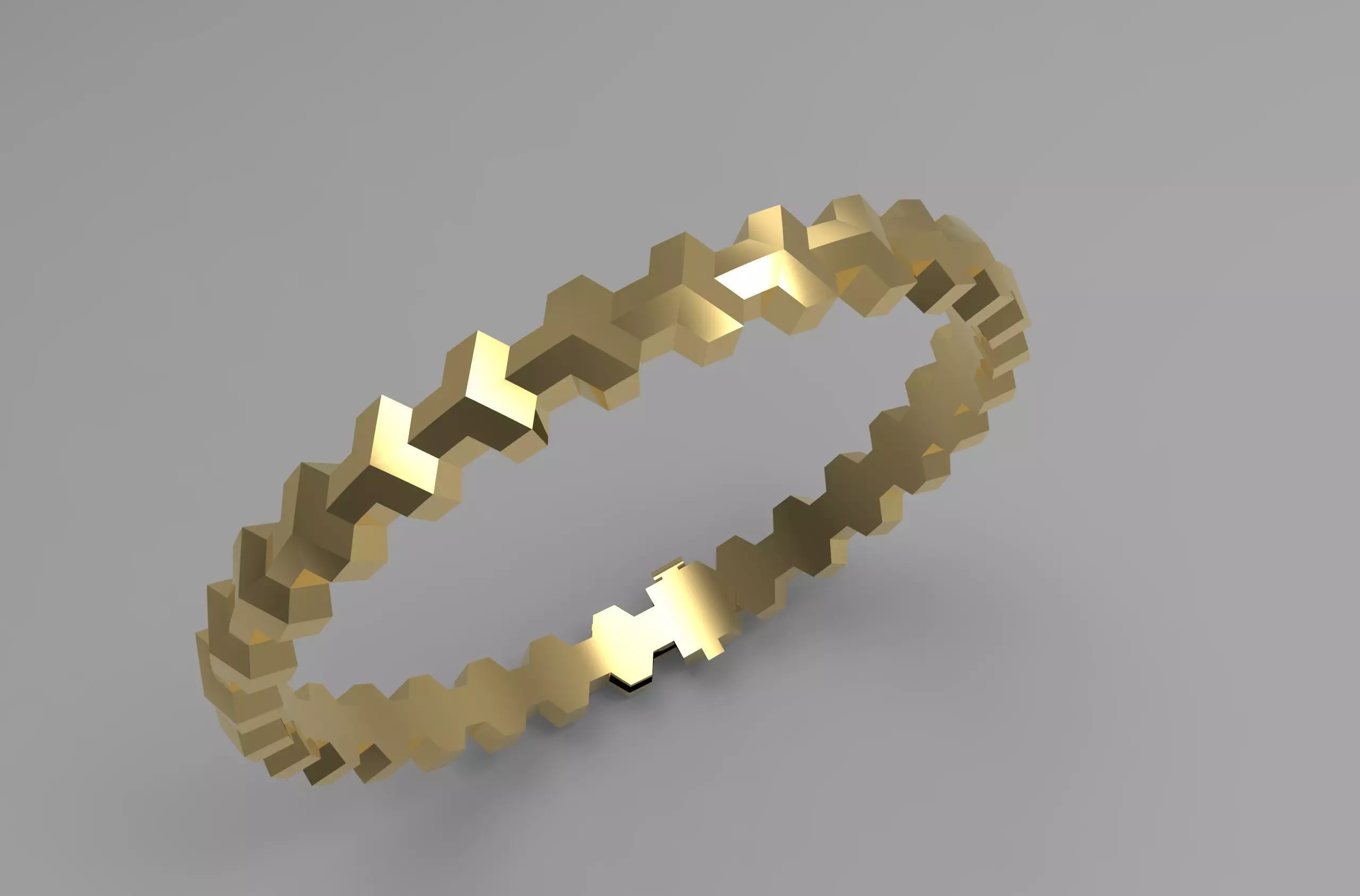 Armored Cube Illusioned Single row Bracelet 3D print model_0
