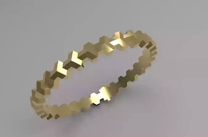 Armored Cube Illusioned Single row Bracelet 3D print model
