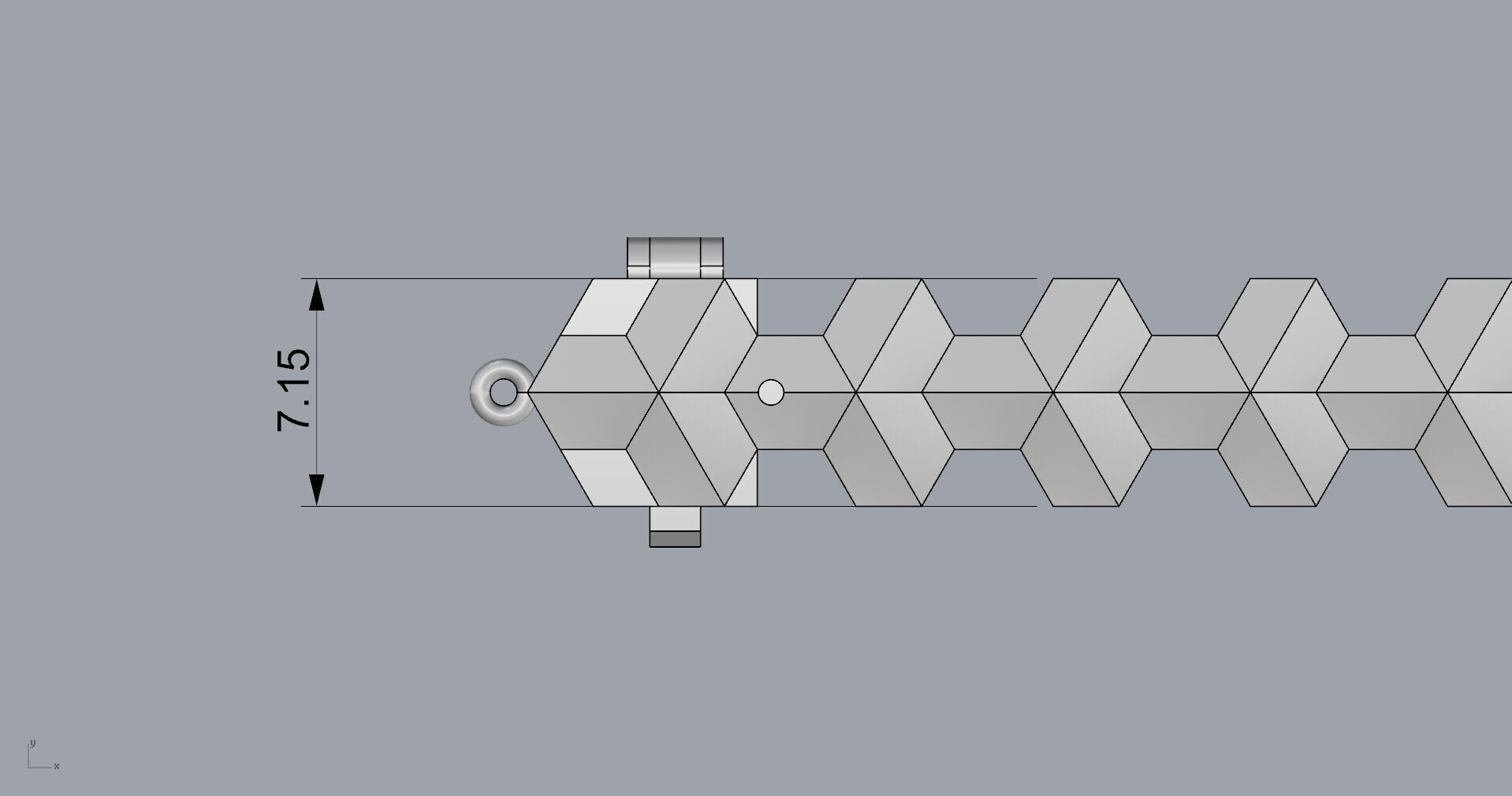 Armored Cube Illusioned Single row Bracelet 3D print model_15