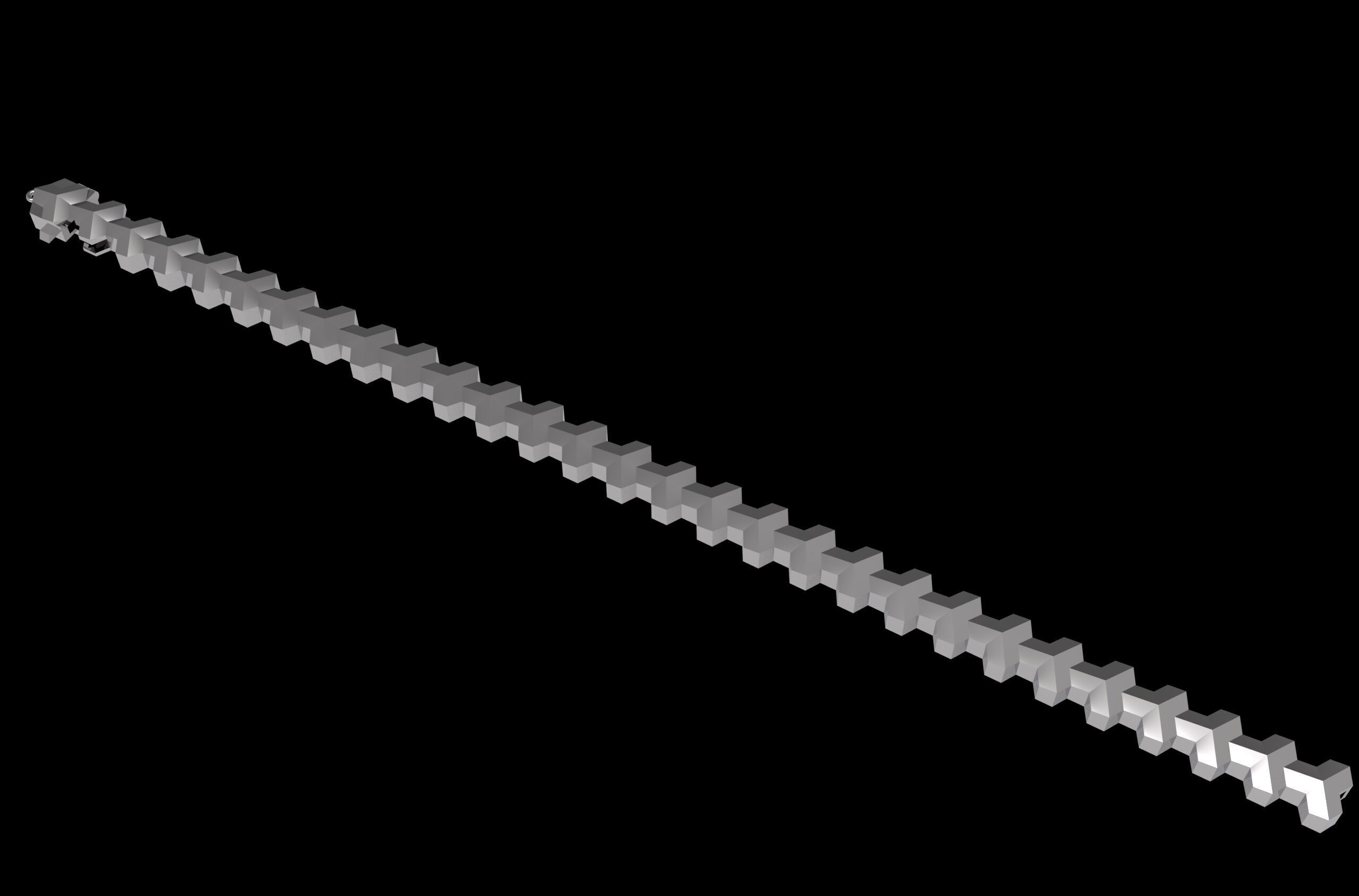 Armored Cube Illusioned Single row Bracelet 3D print model_7