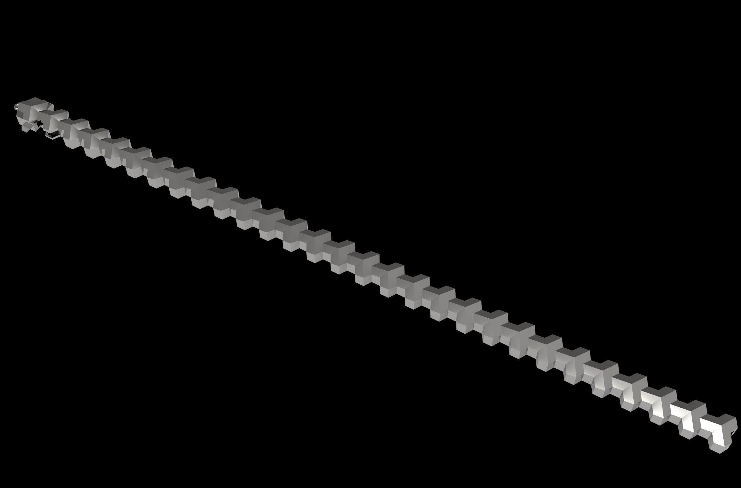 Armored Cube Illusioned Single row Bracelet 3D print model_9