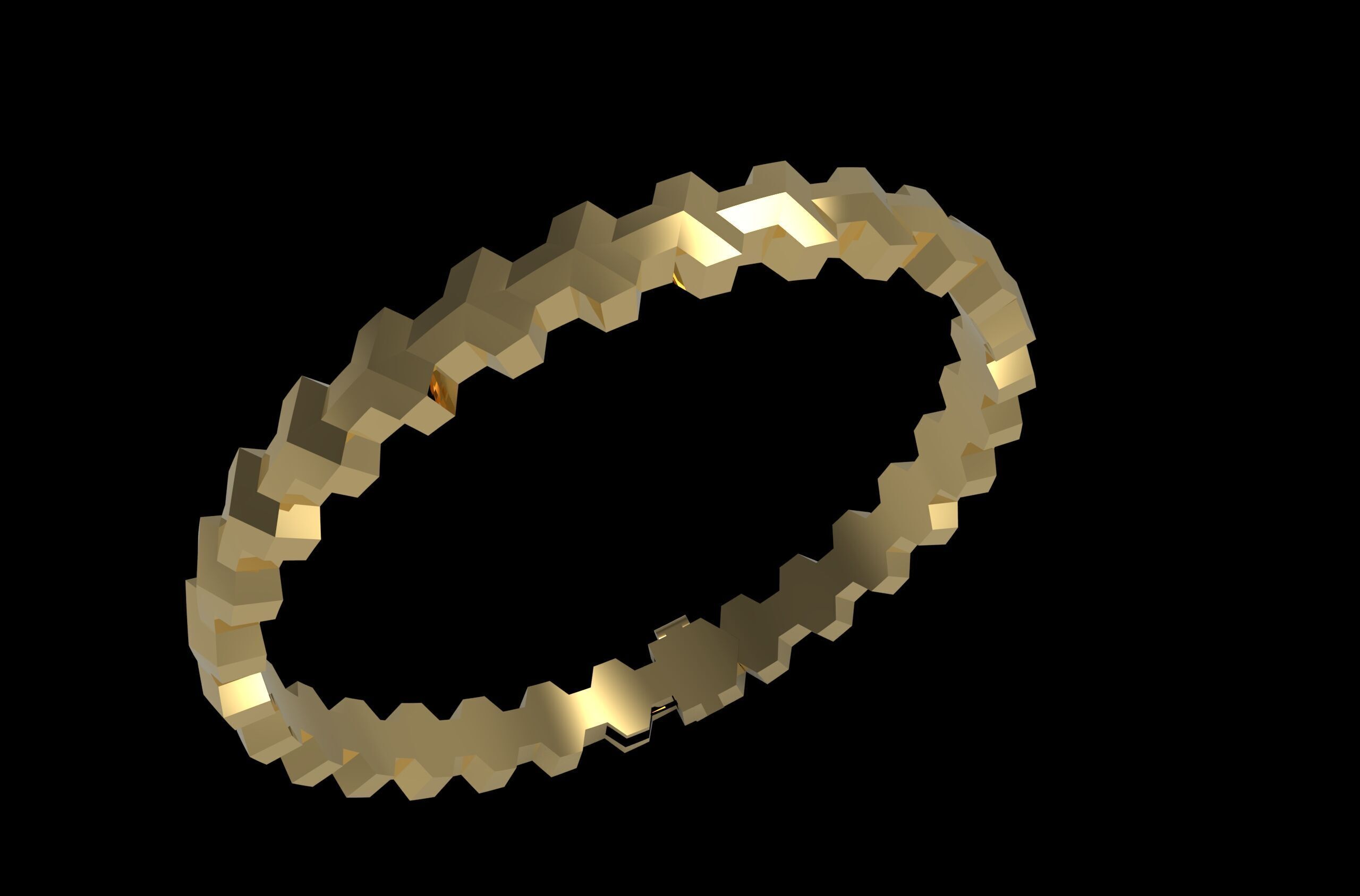 Armored Cube Illusioned Single row Bracelet 3D print model_1