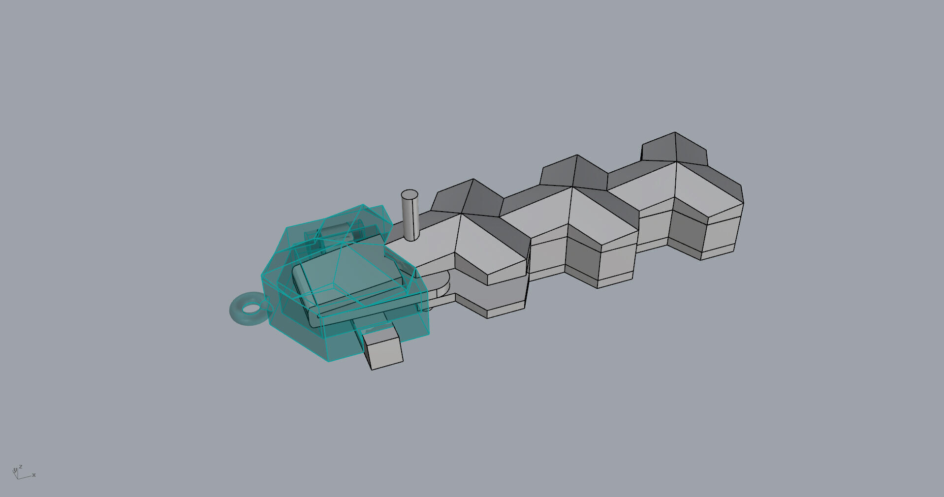 Armored Cube Illusioned Single row Bracelet 3D print model_17