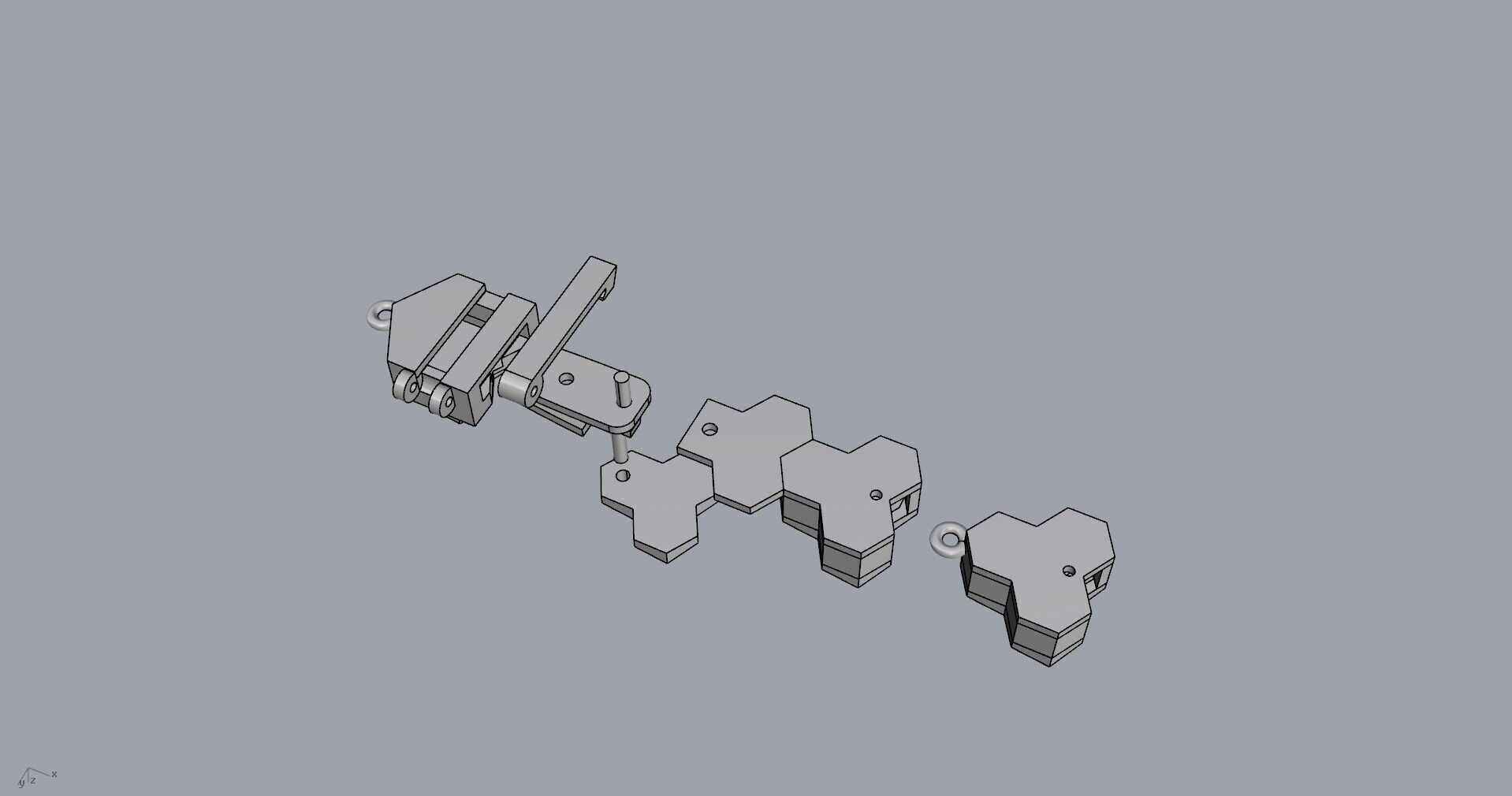 Armored Cube Illusioned Single row Bracelet 3D print model_18