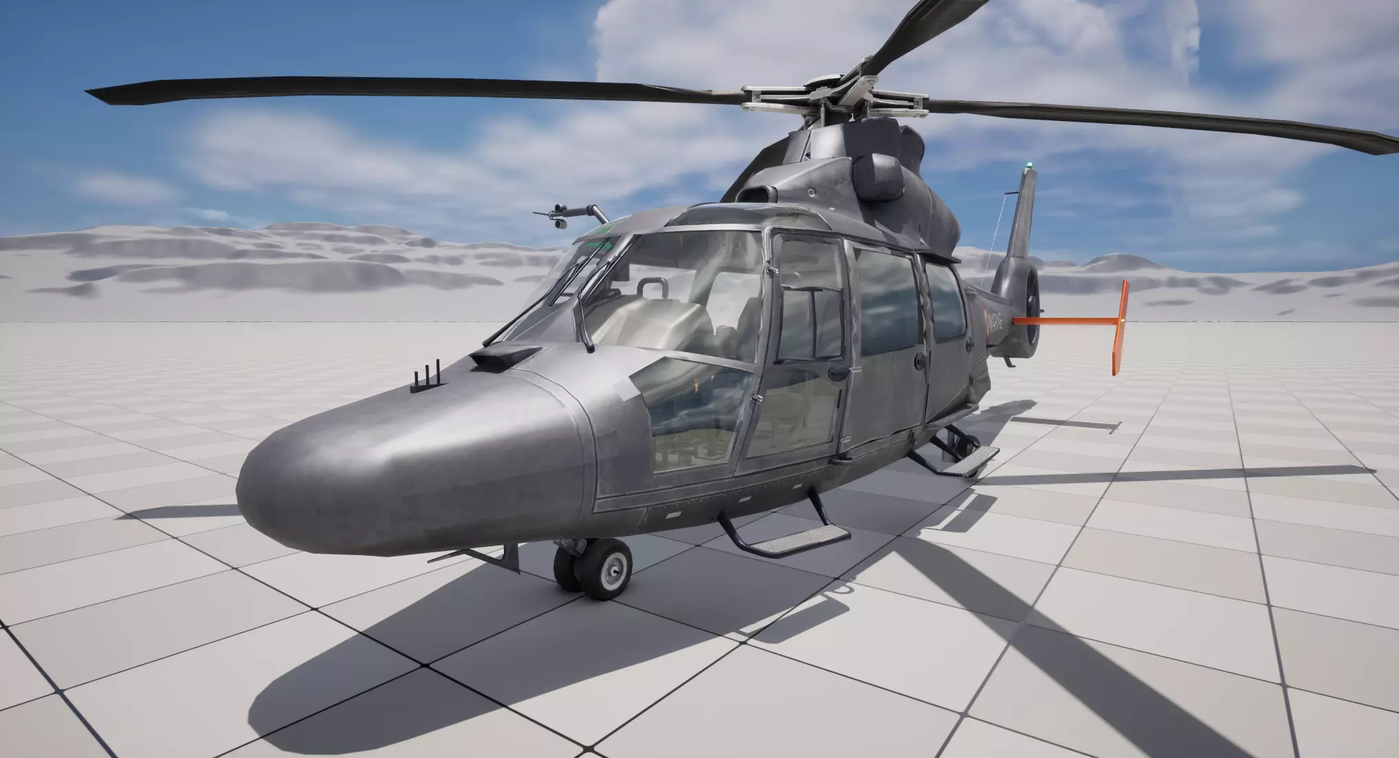 Rigged AS365 Daulphin Low-poly 3D model_22