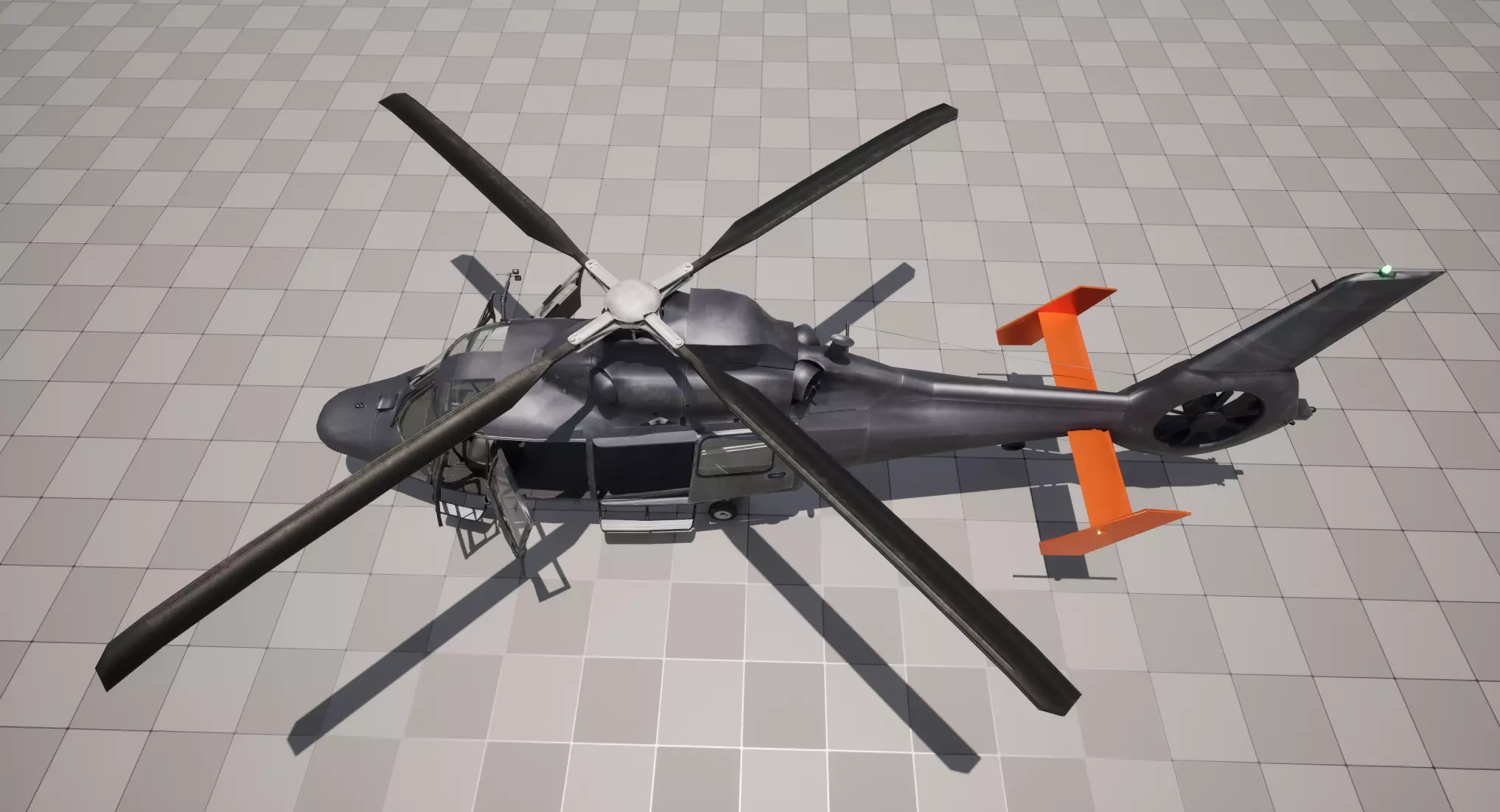 Rigged AS365 Daulphin Low-poly 3D model_35