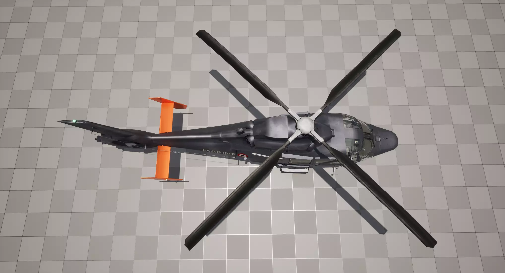 Rigged AS365 Daulphin Low-poly 3D model_25