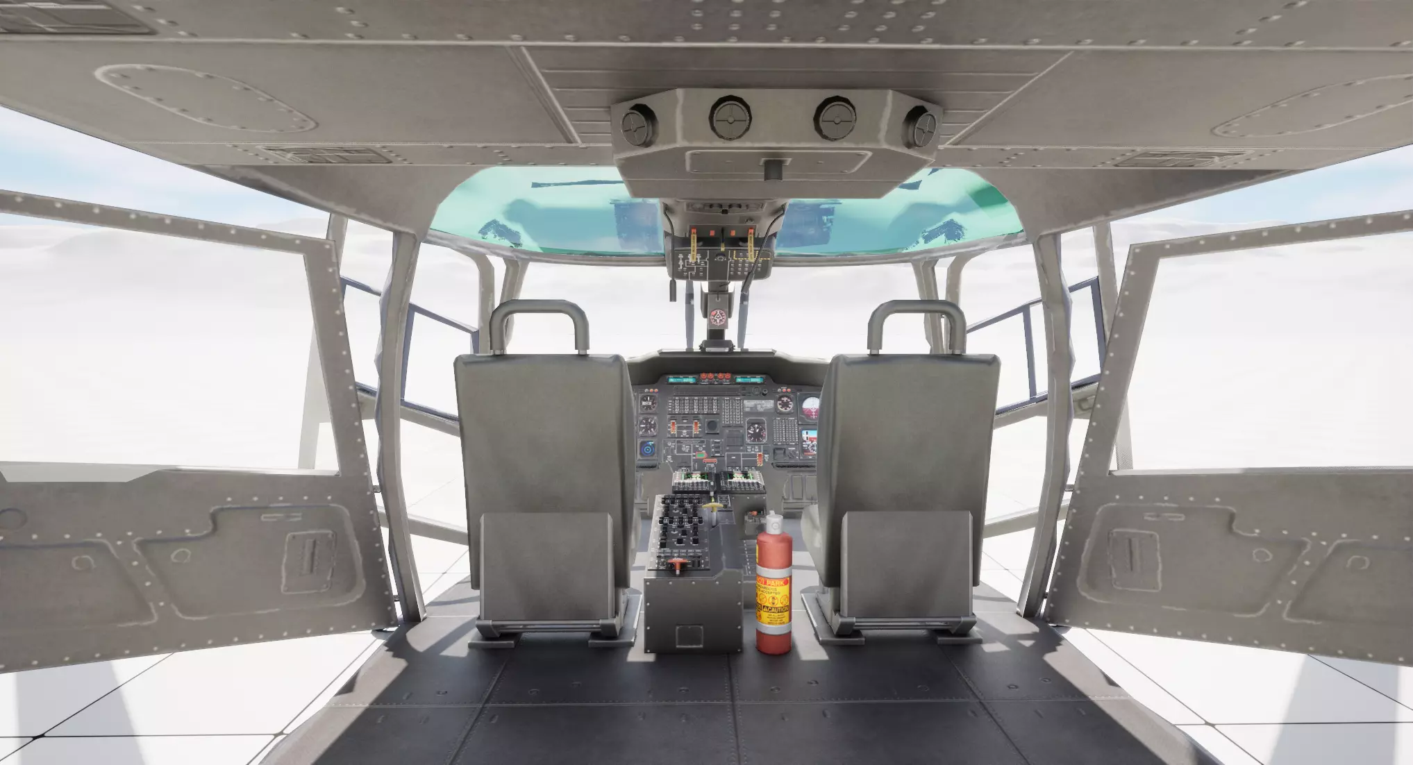 Rigged AS365 Daulphin Low-poly 3D model_29