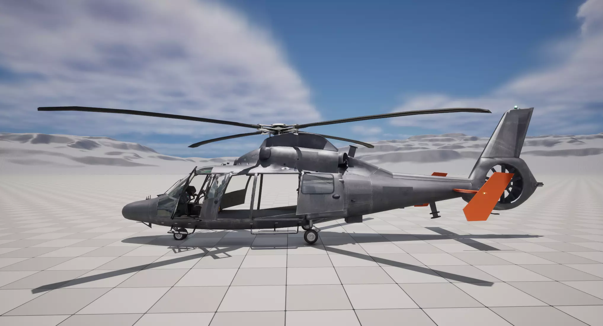 Rigged AS365 Daulphin Low-poly 3D model_30