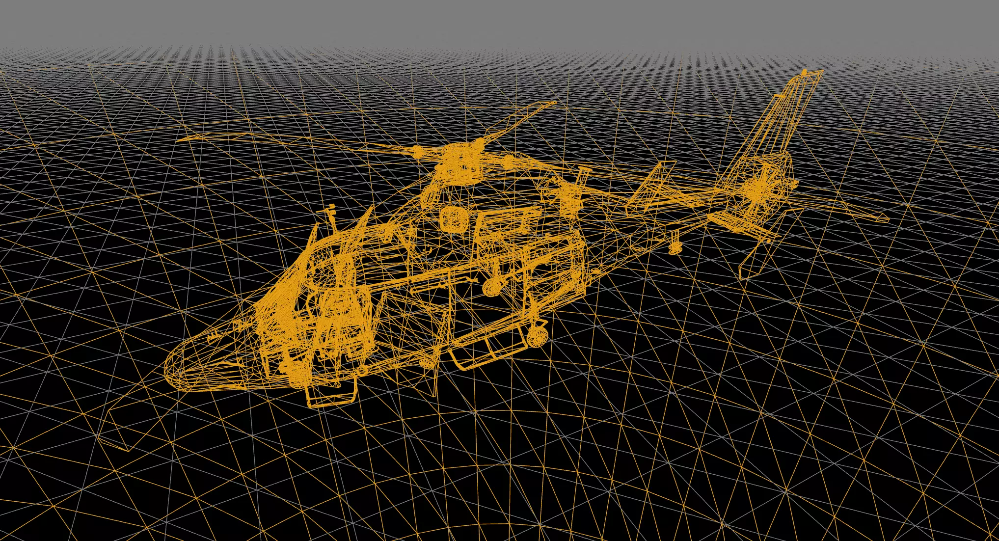 Rigged AS365 Daulphin Low-poly 3D model_21