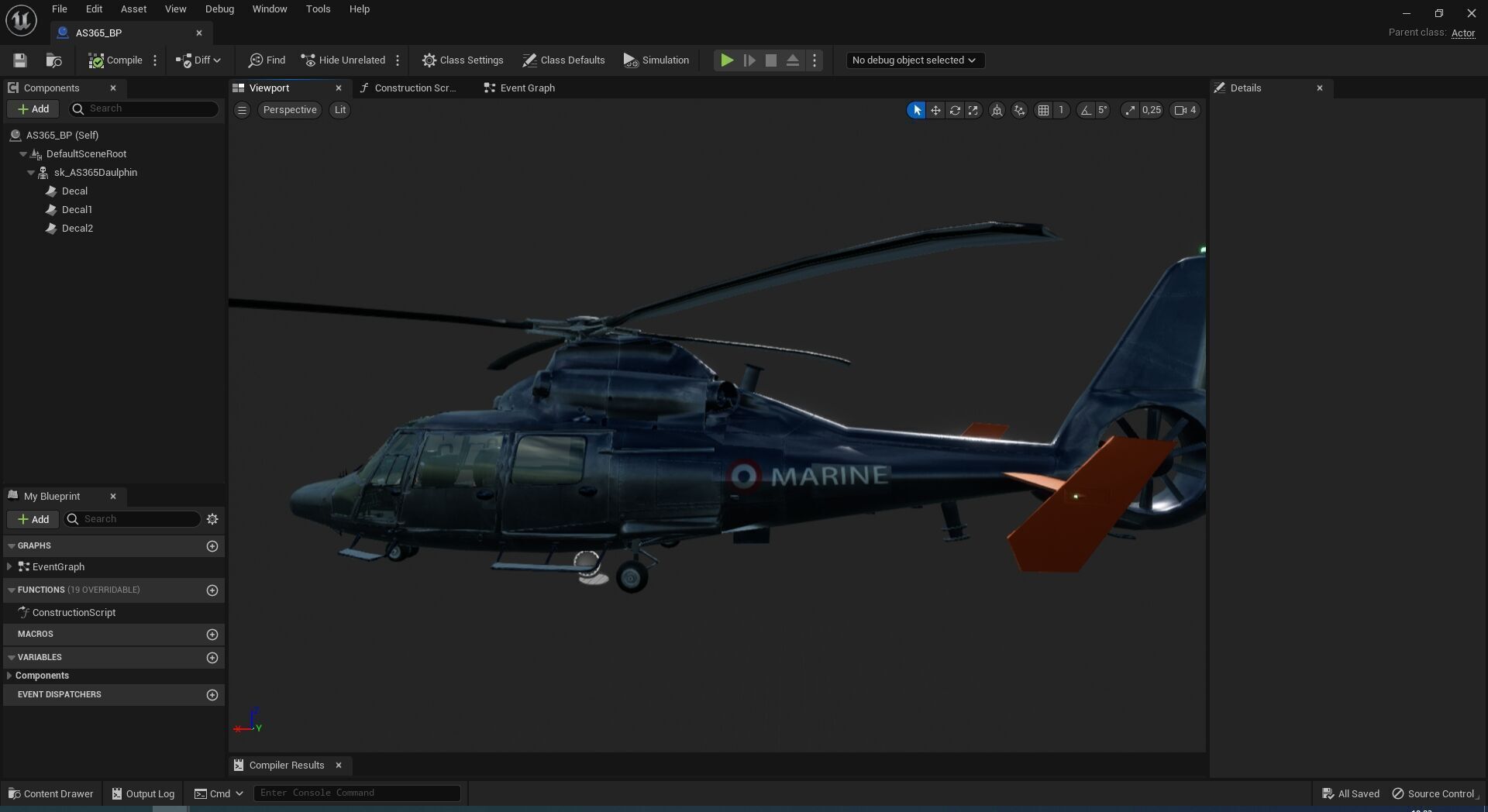 Rigged AS365 Daulphin Low-poly 3D model_12