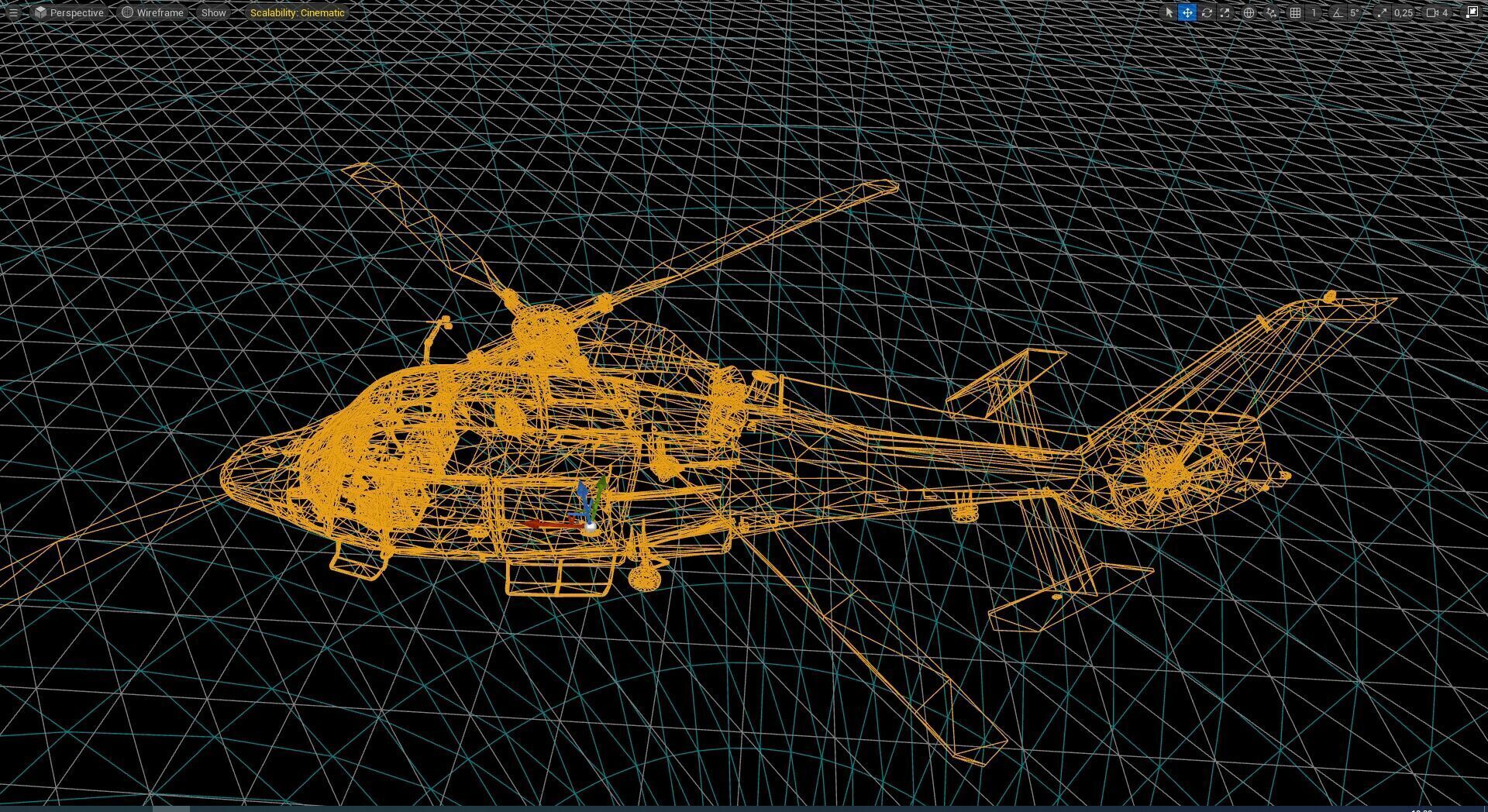 Rigged AS365 Daulphin Low-poly 3D model_15