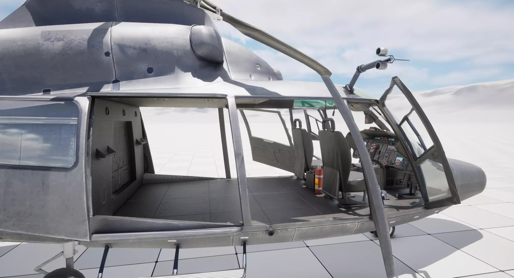 Rigged AS365 Daulphin Low-poly 3D model_32